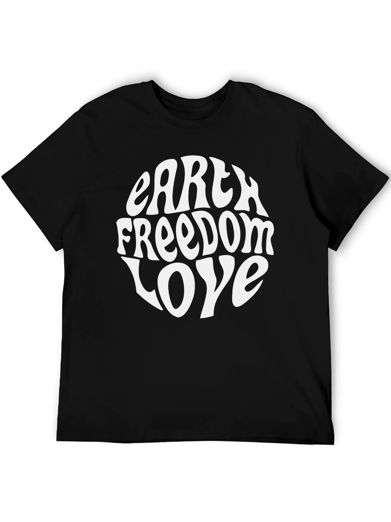 Black Earth Freedom Love Graphic T-Shirt - Black view 5