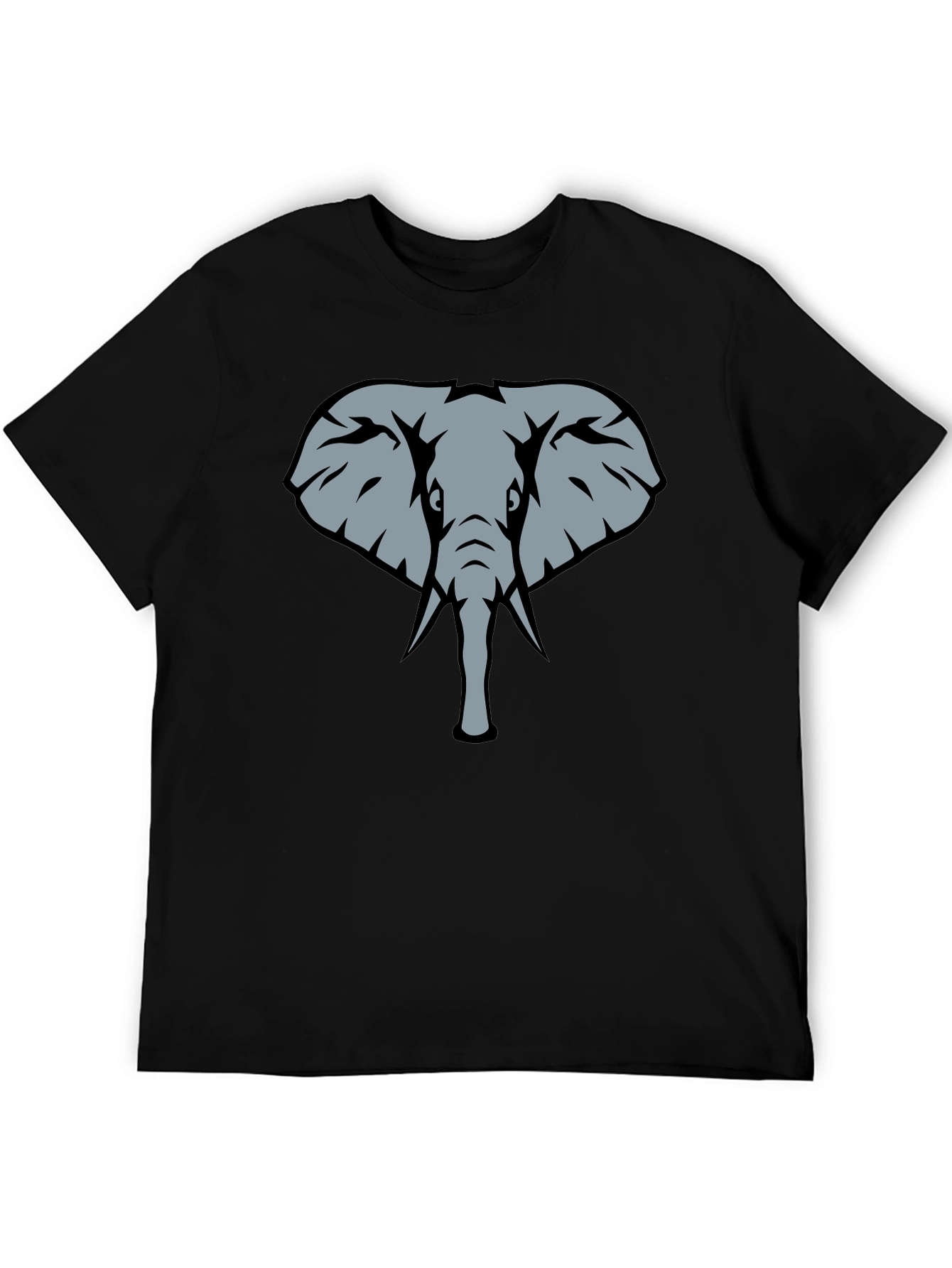 Black Elephant Graphic Print Black T-Shirt view 5