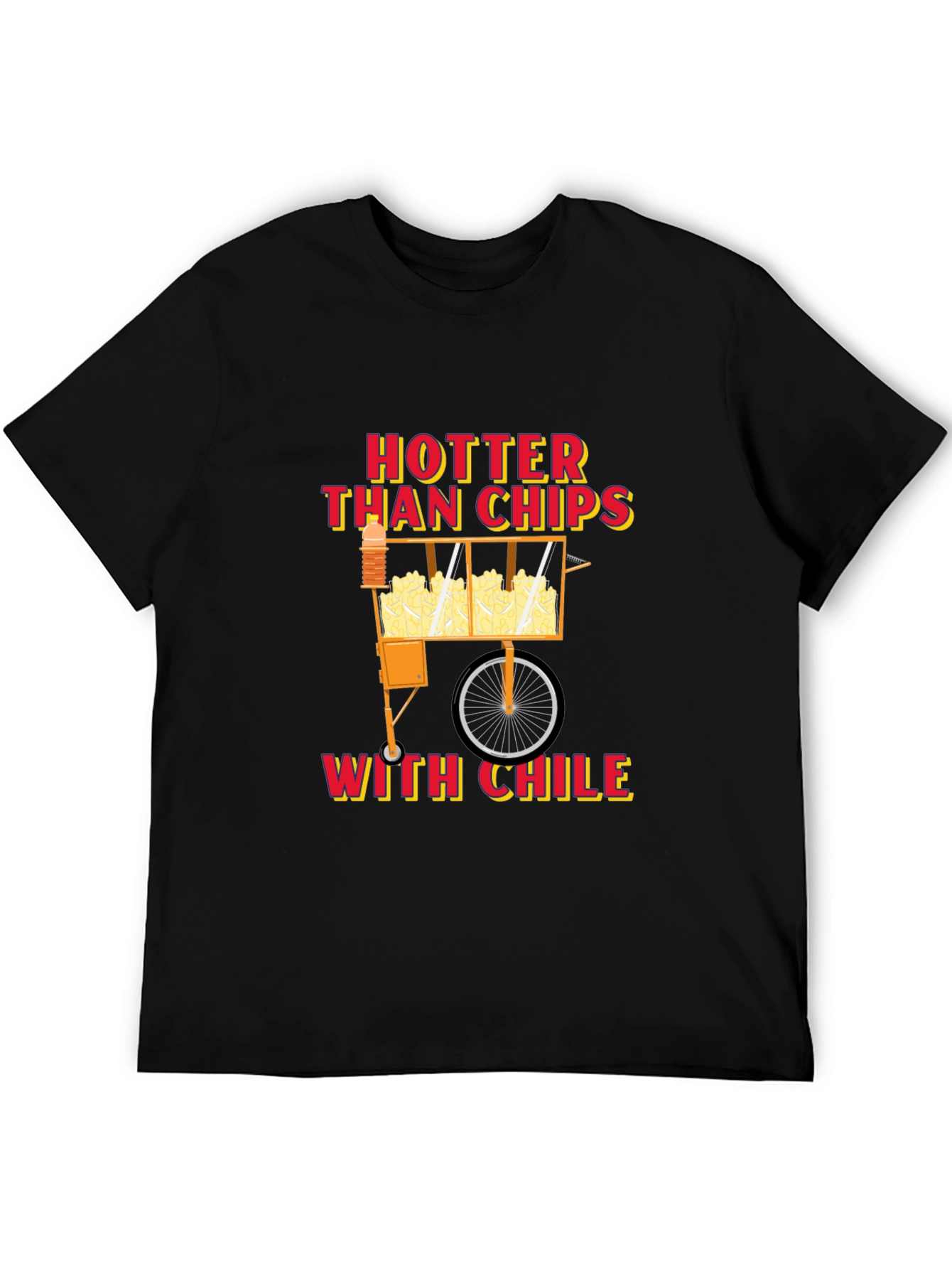 Black Hotter Than Chips with Chile Black Graphic T-Shirt view 5
