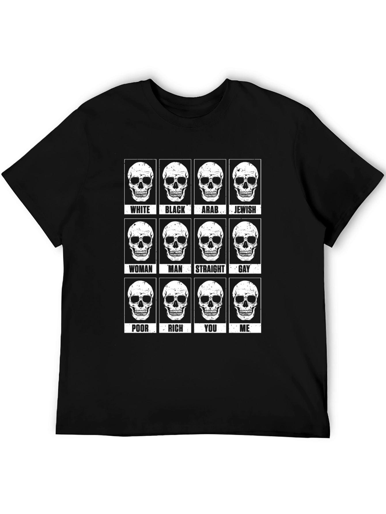 Black Equality Skull Graphic Black T-Shirt view 5