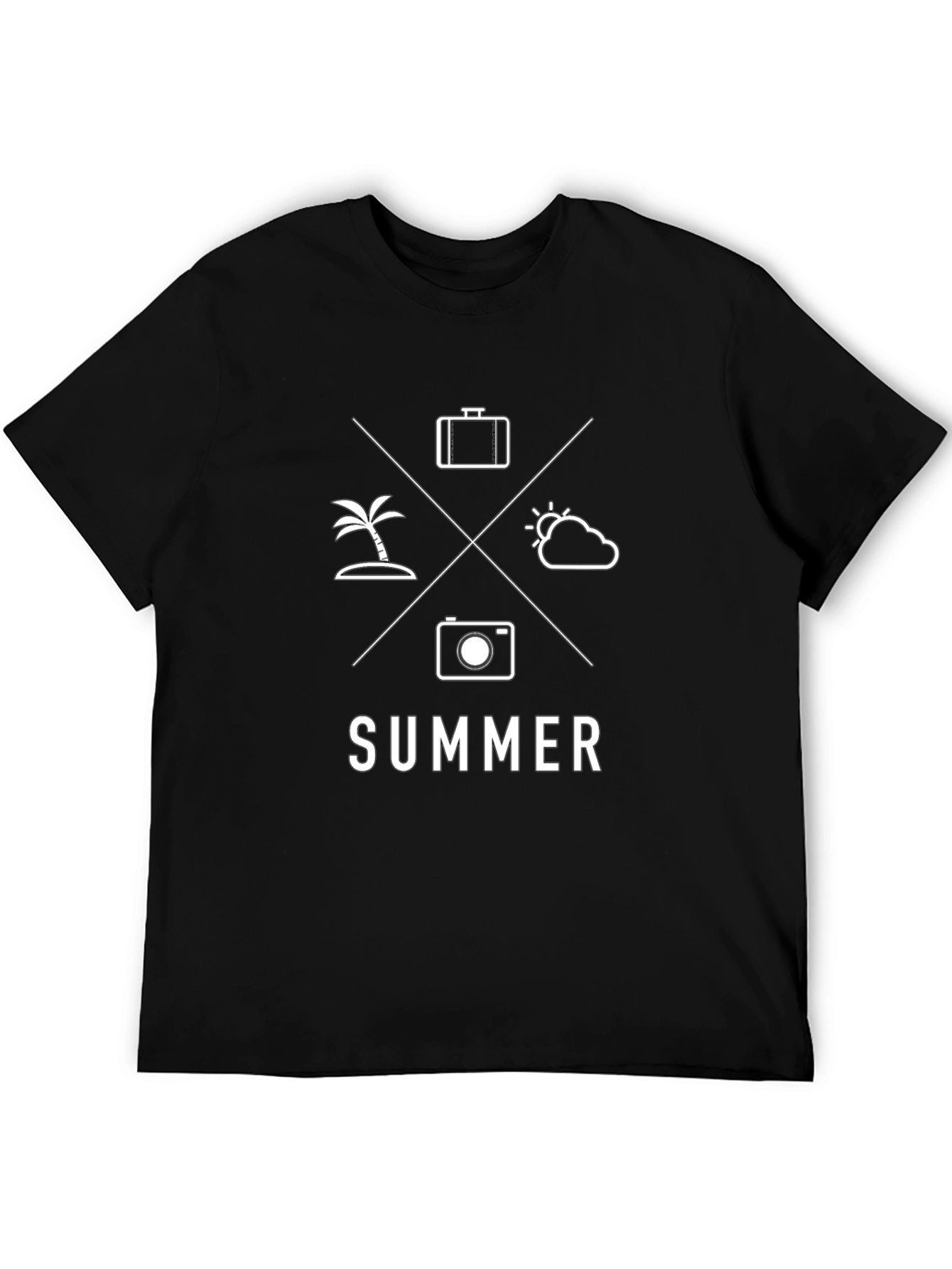 Black Summer Vacation Graphic Tee - Black Short Sleeve view 5