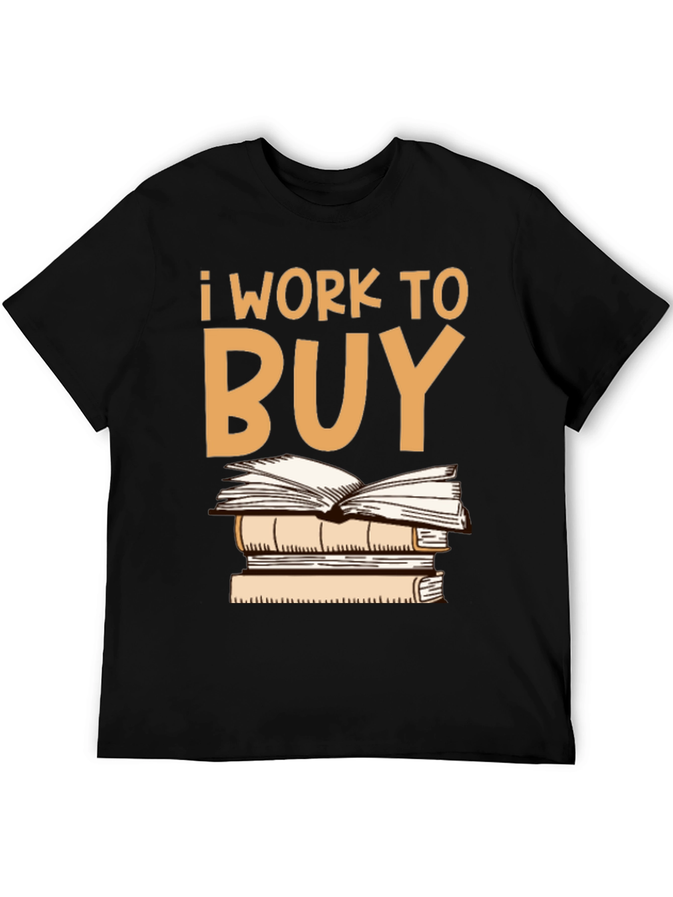 Black I Work To Buy Books Graphic Tee view 5