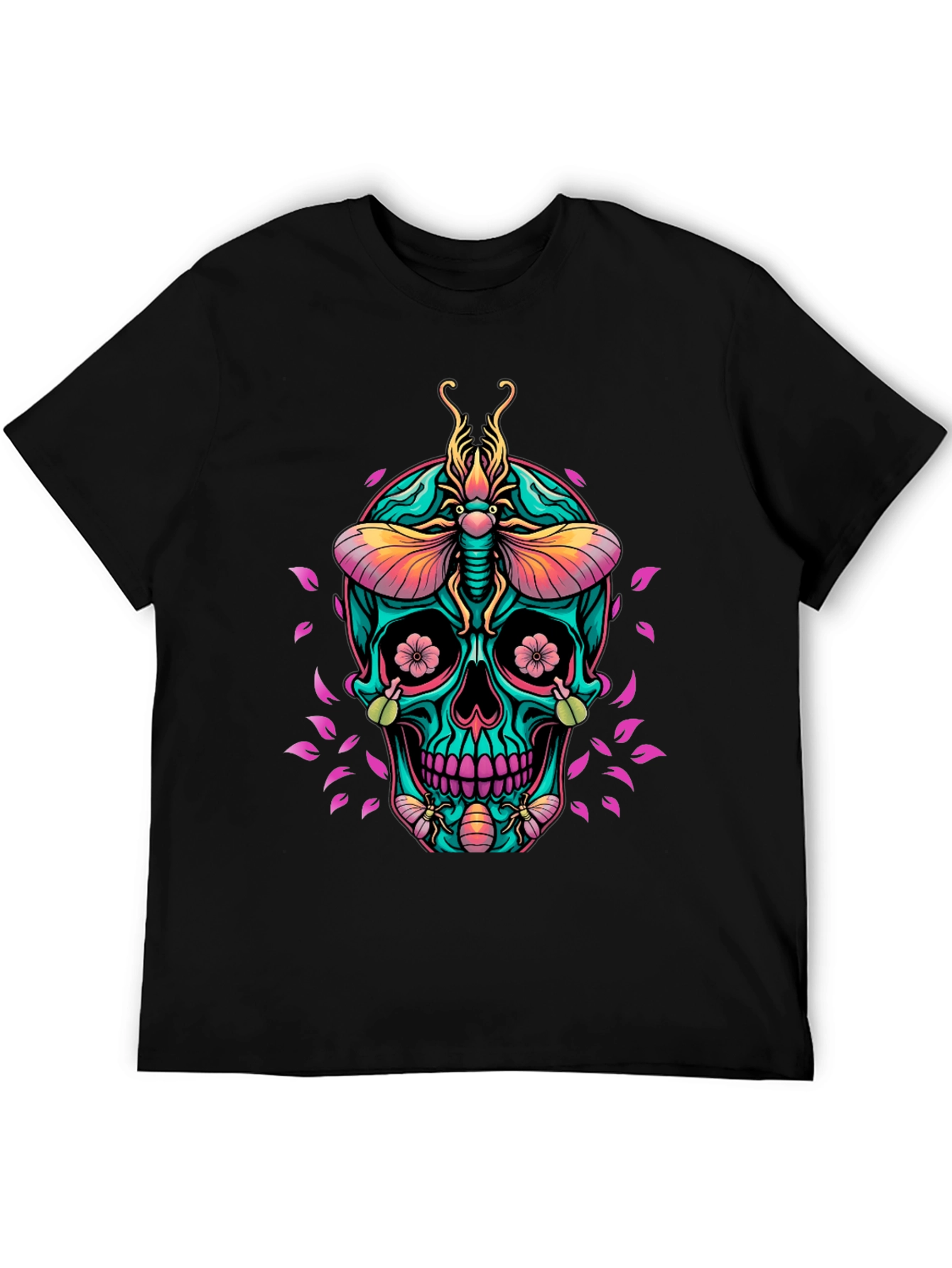 Black Skull & Bugs Graphic Tee view 5
