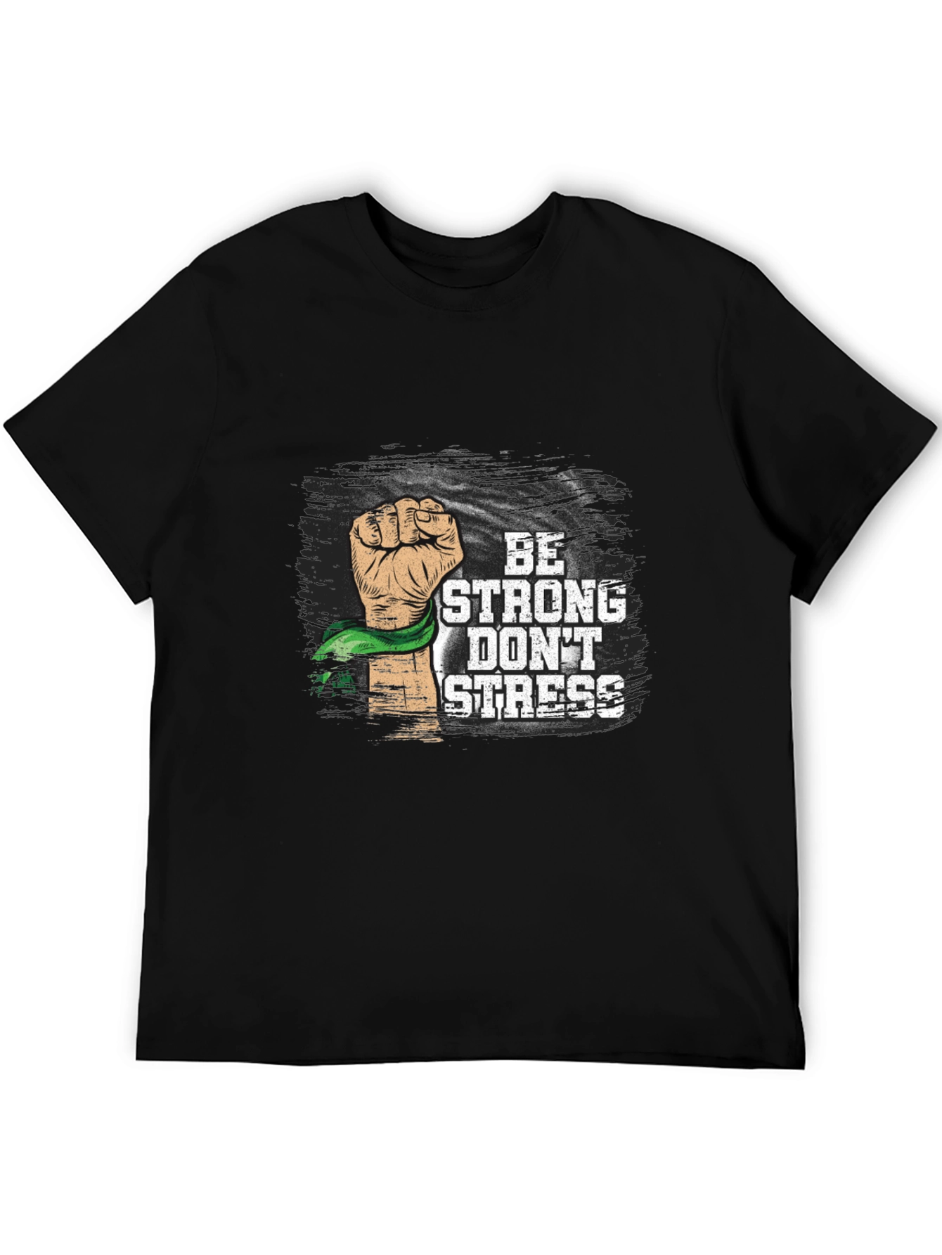 Black Be Strong Don't Stress Graphic Tee view 5