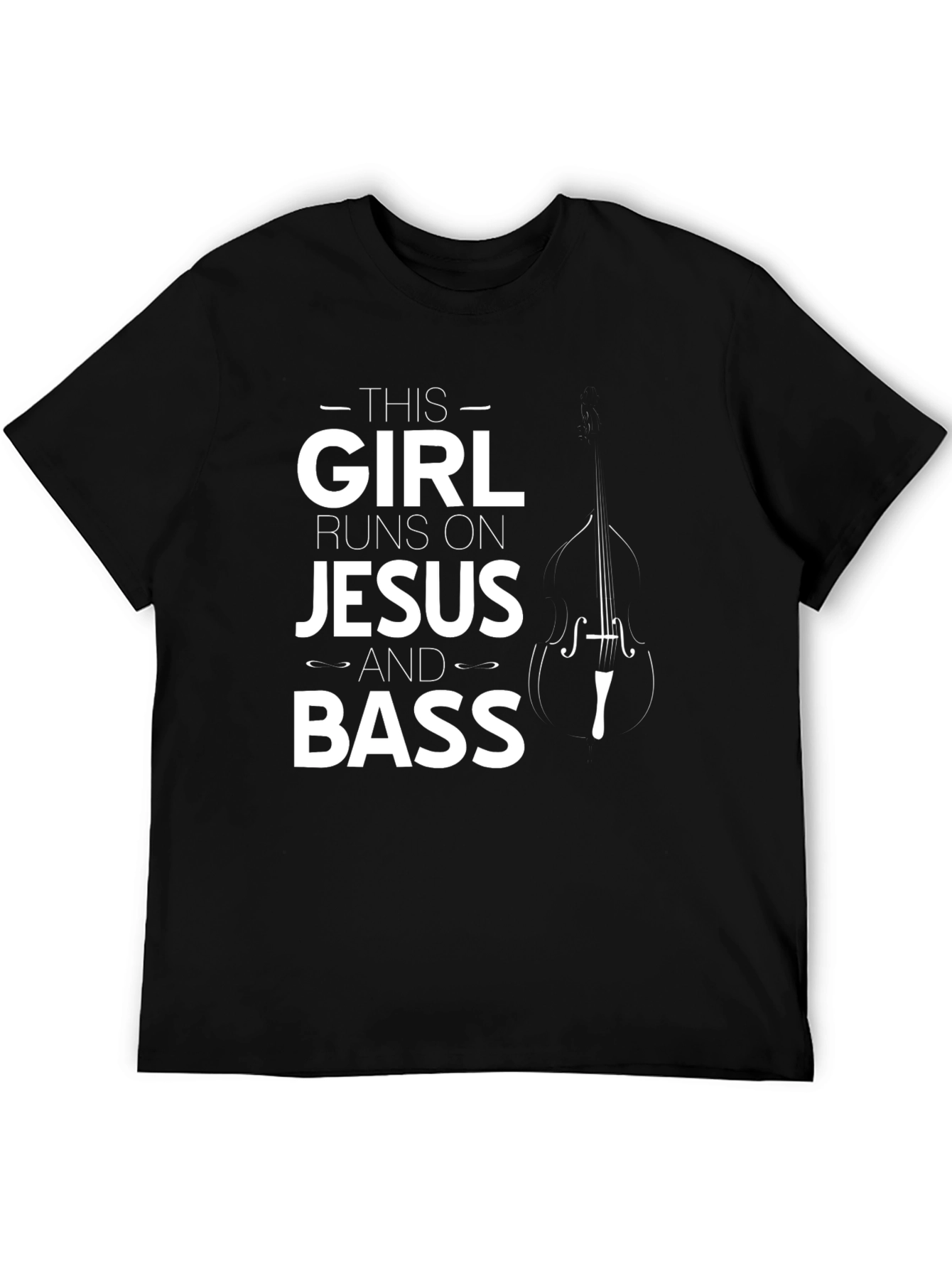 Black This Girl Runs on Jesus and Bass Black Tee view 5