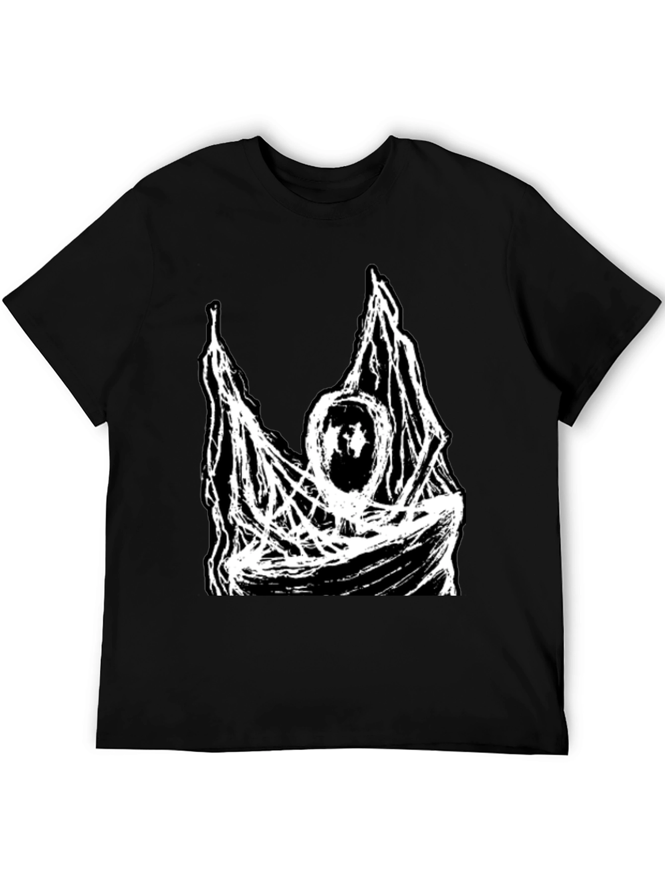 Abstract Graphic Print Black T-Shirt - 5