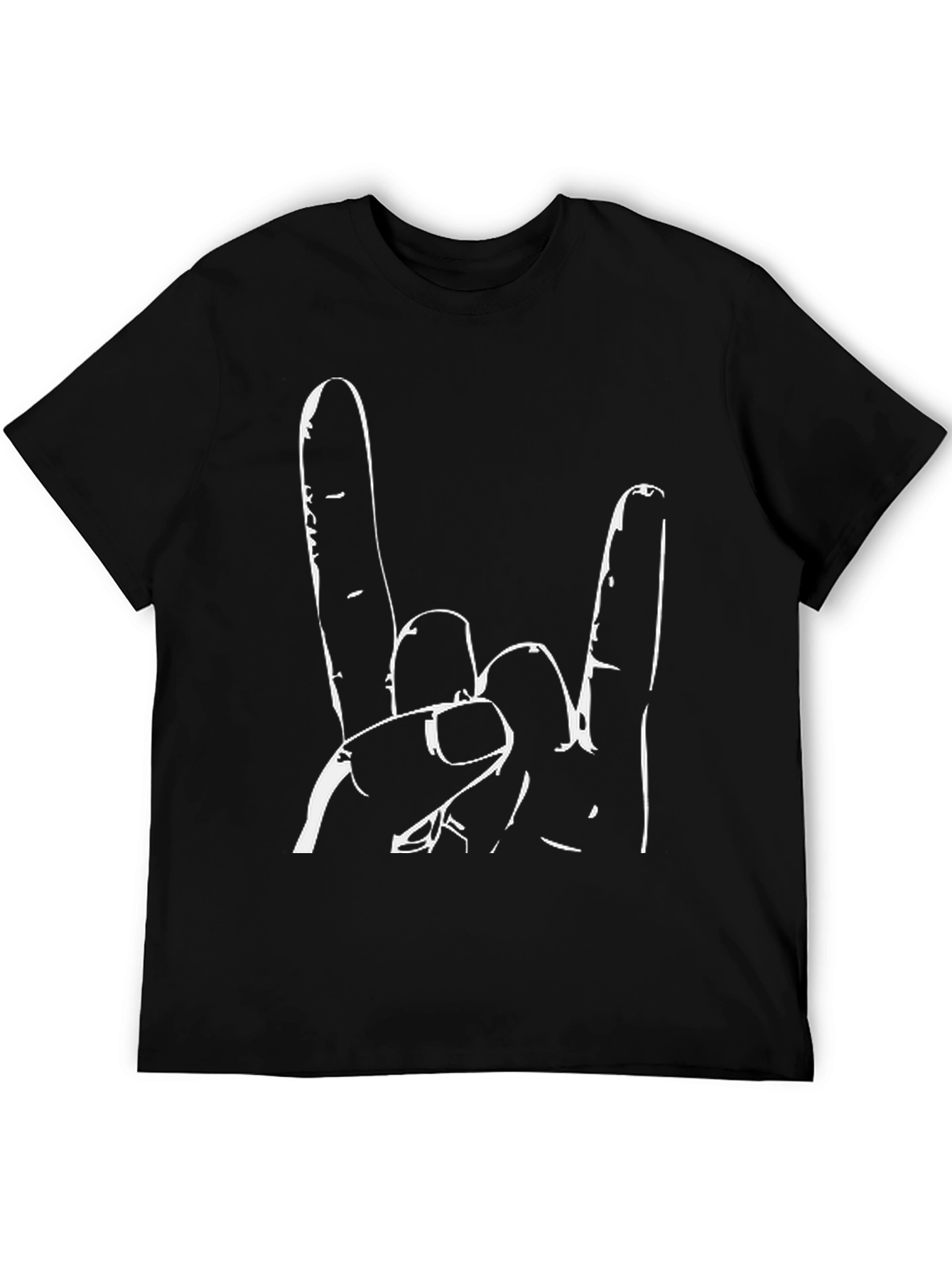 Black Rock On Graphic T-Shirt - Black Cotton Tee view 5