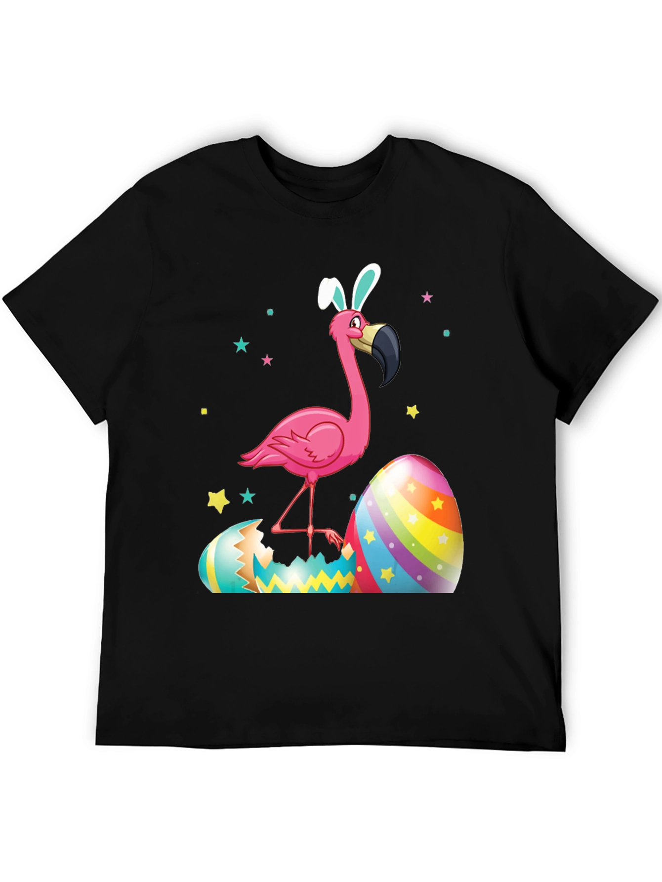 Black Easter Flamingo T-Shirt view 5