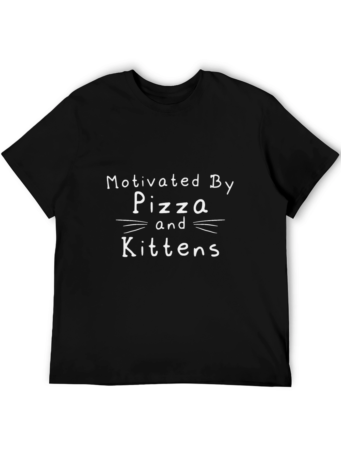 Black Motivated By Pizza and Kittens Graphic T-Shirt view 5