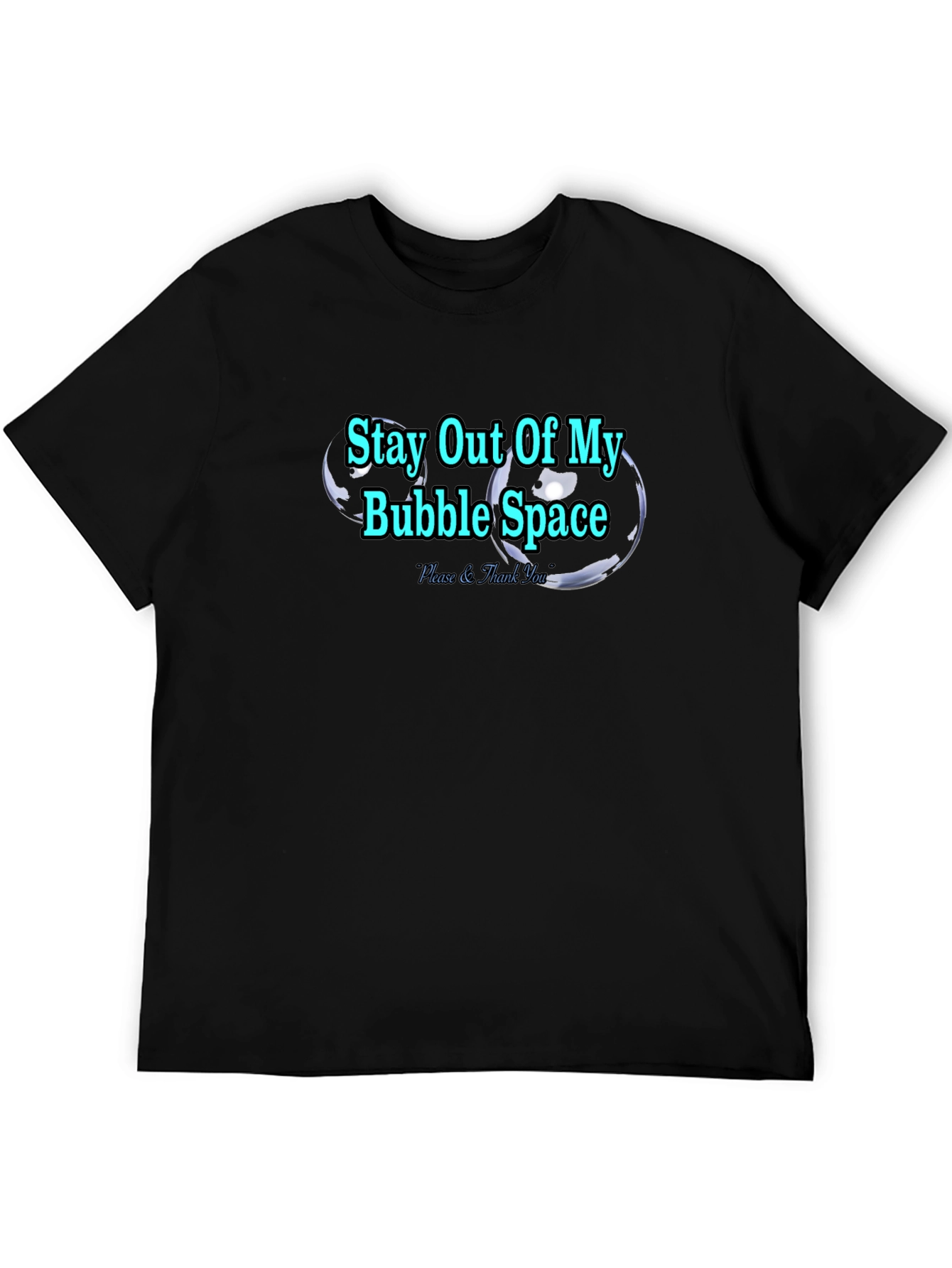 Black Stay Out of My Bubble Space Graphic Tee view 5