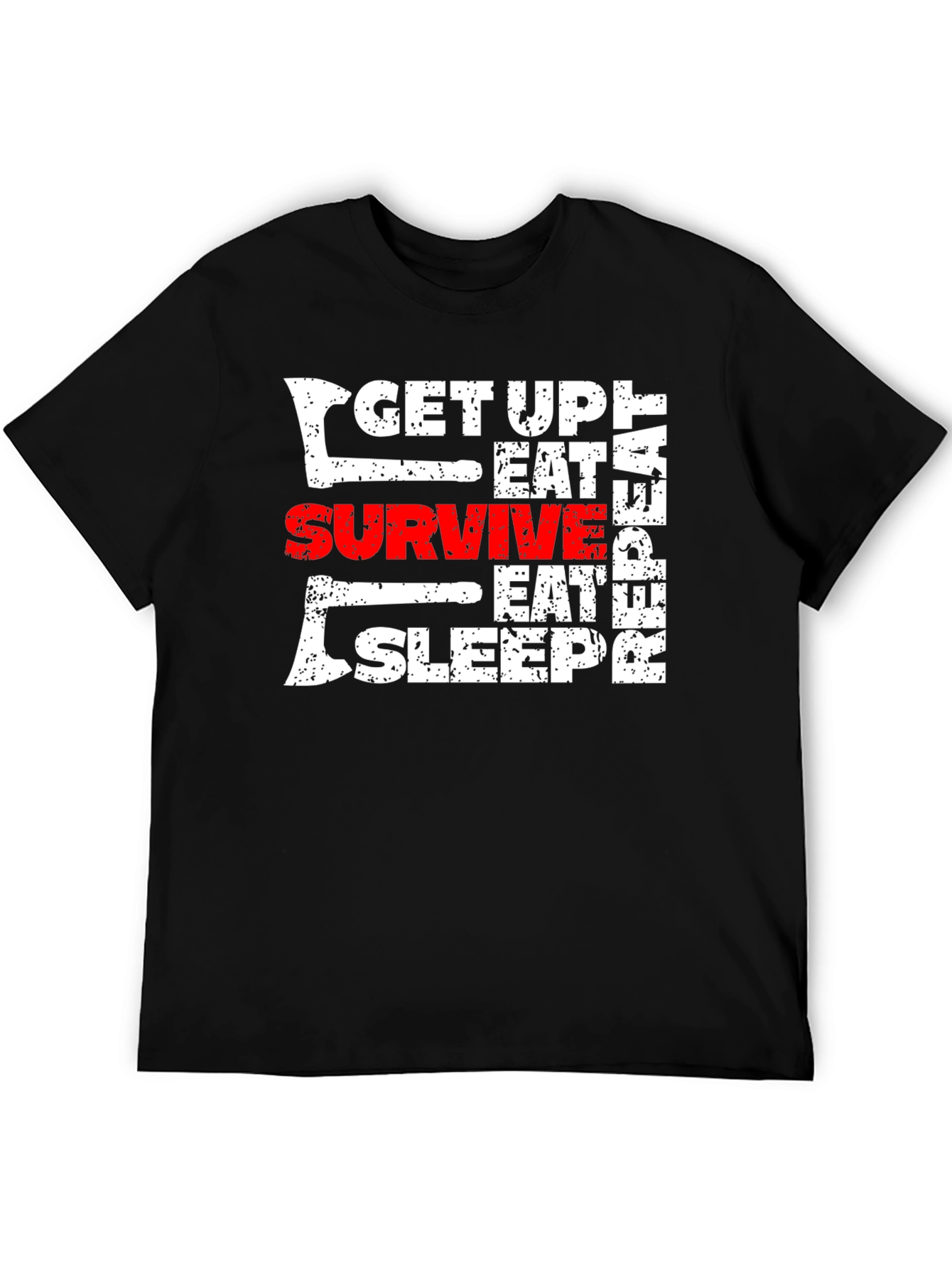 Black Get Up Eat Survive T-Shirt Black view 5