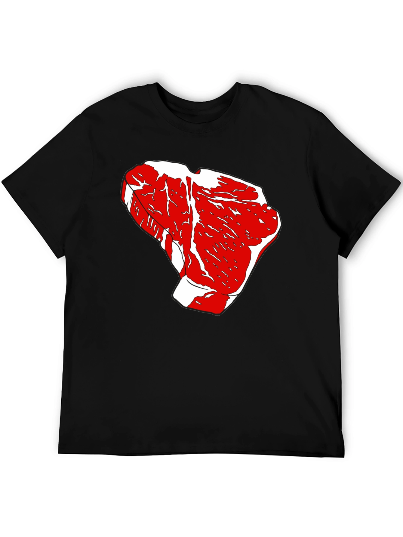 Black Steak Graphic Tee - Black Cotton T-Shirt view 5