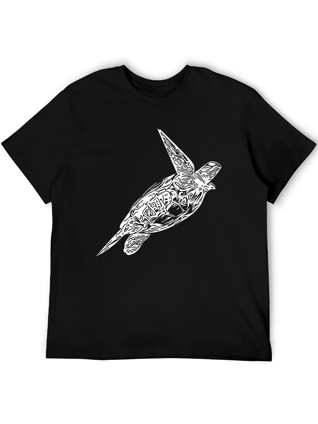 Black Turtle Graphic Tee - Black Cotton T-Shirt view 5