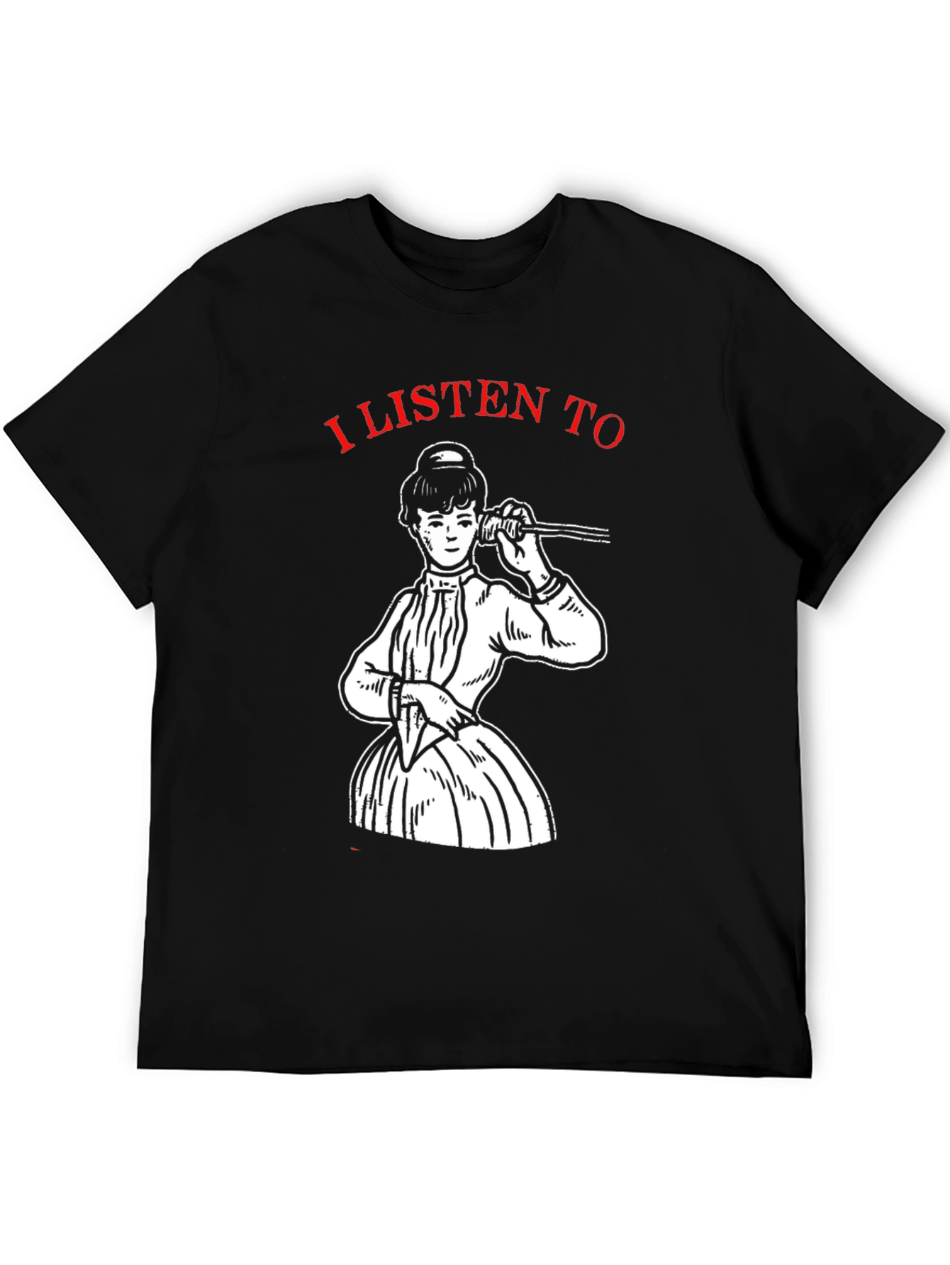 Black Retro "I Listen To" Graphic T-Shirt view 5