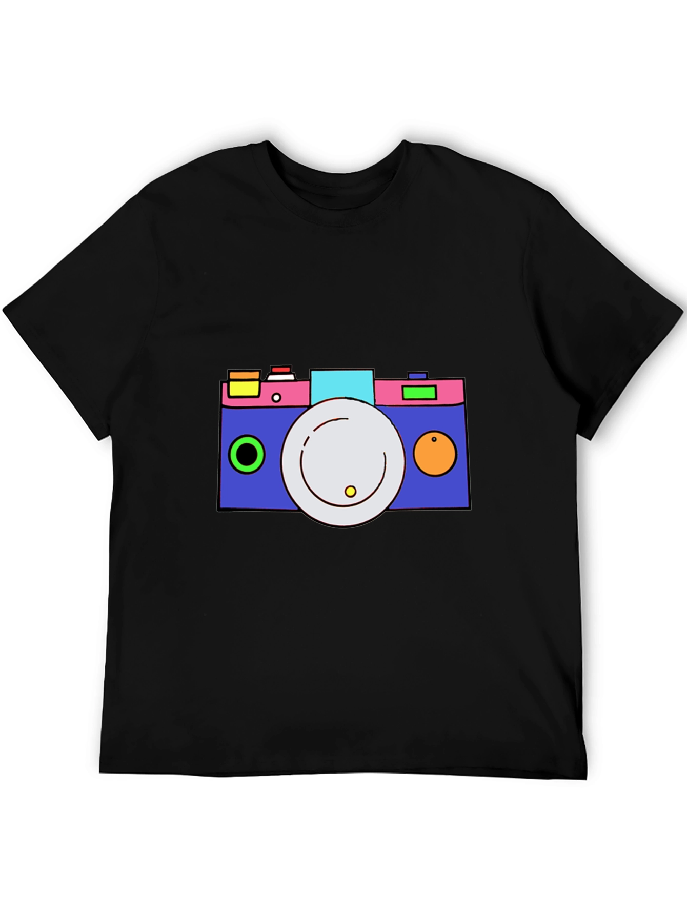 Black Funky Camera Graphic Tee - Cool and Casual view 5