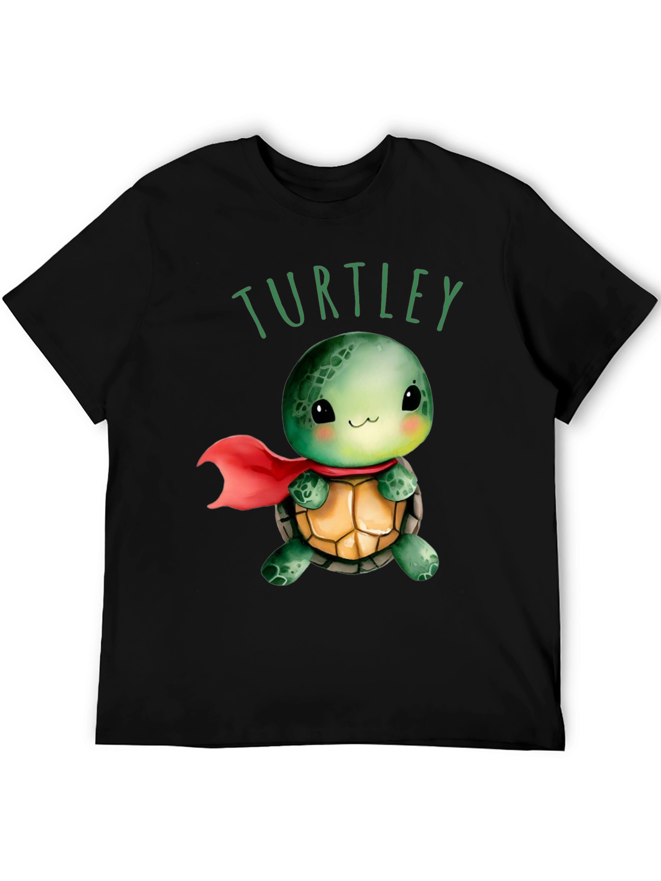 Black Turtley T-Shirt - Cute Turtle Superhero Tee view 5