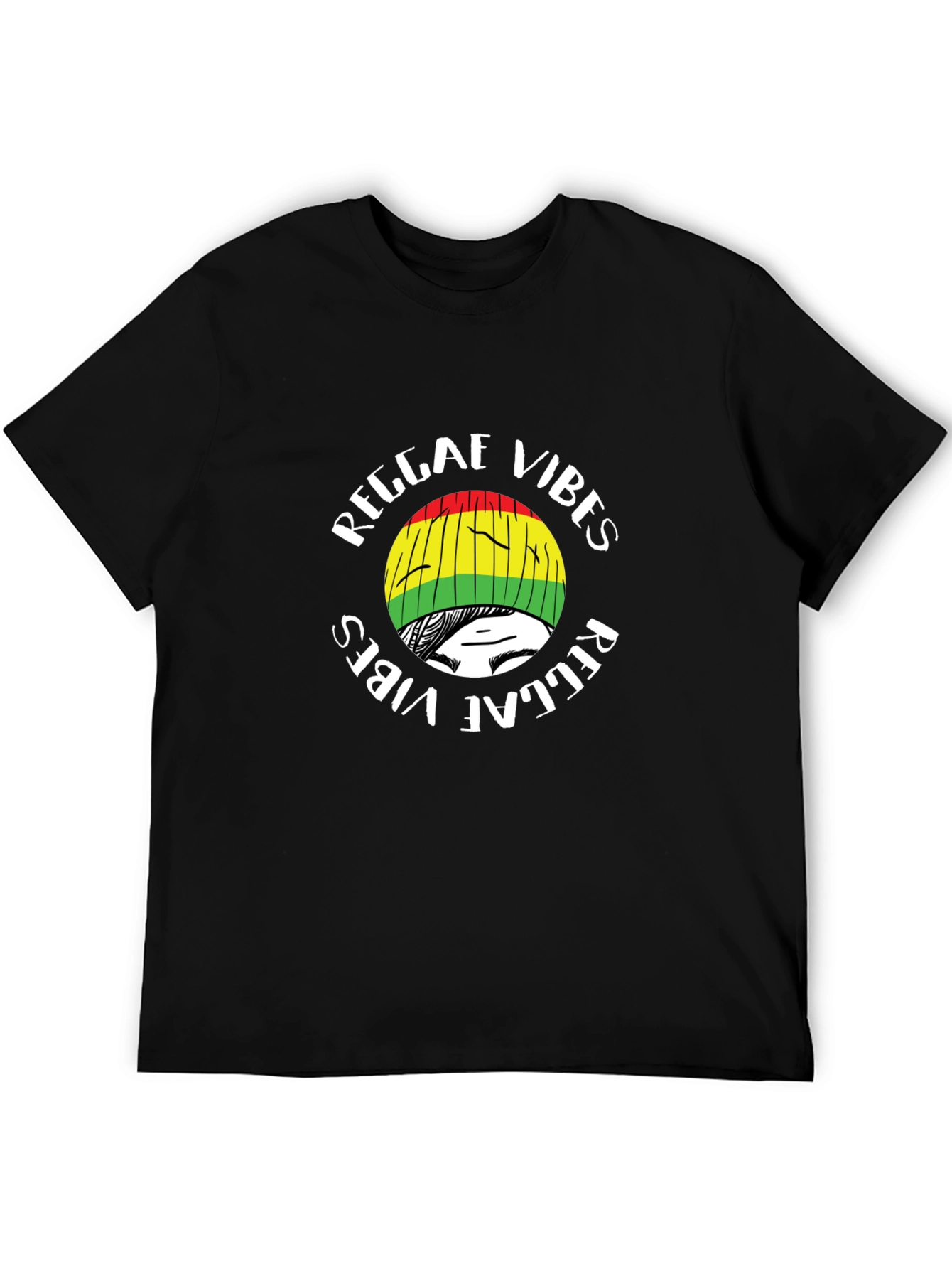 Black Reggae Vibes Graphic T-Shirt - Black view 5