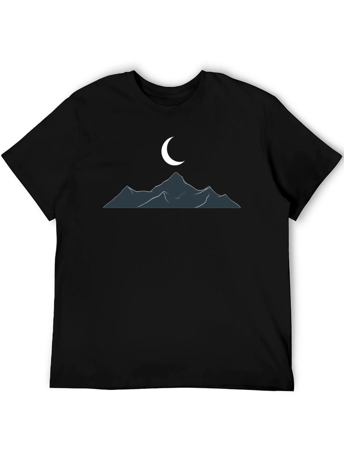 Black Mountain Moon Graphic T-Shirt - Classic Black Tee view 5