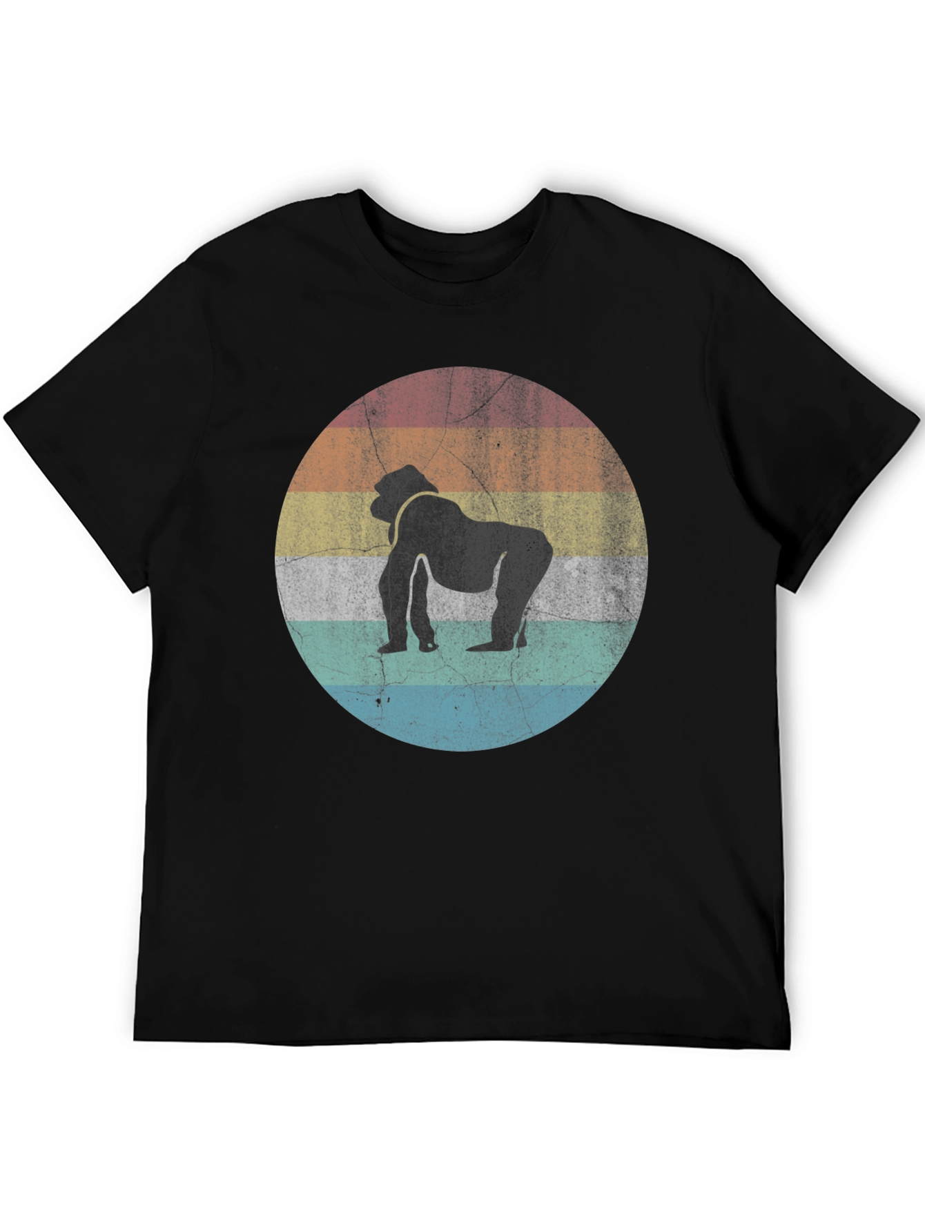 Black Vintage Gorilla T-Shirt - Retro Ape Design view 5
