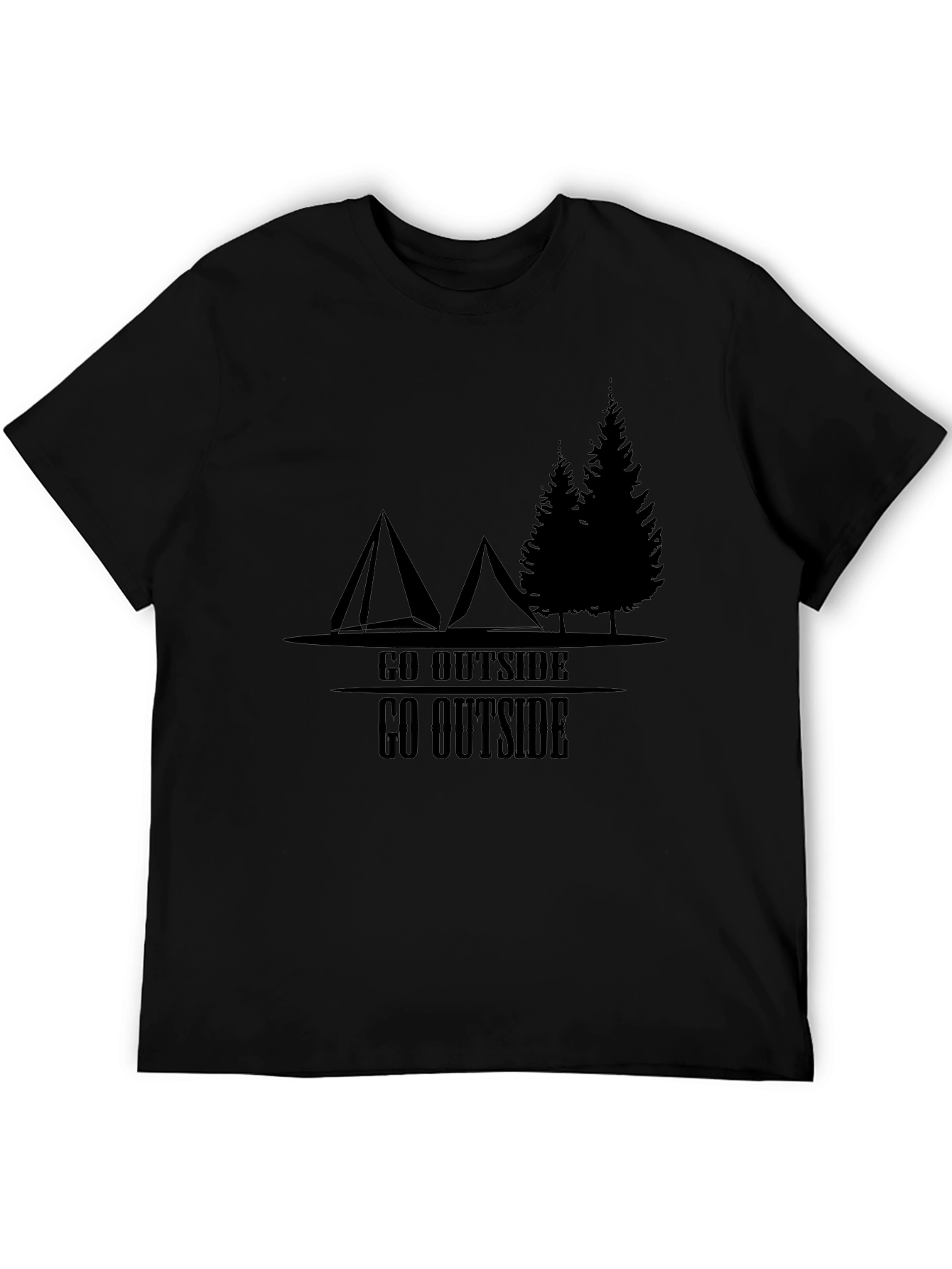 Black Go Outside Camping T-Shirt view 5
