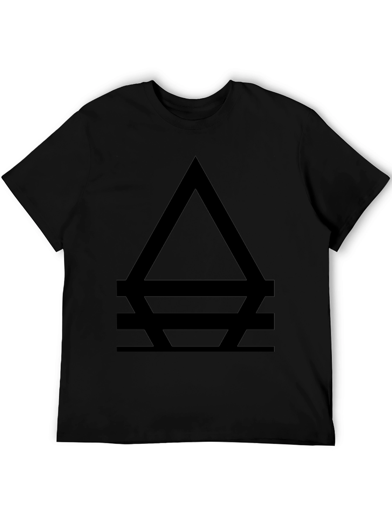 Black Geometric Symbol Black T-Shirt view 5