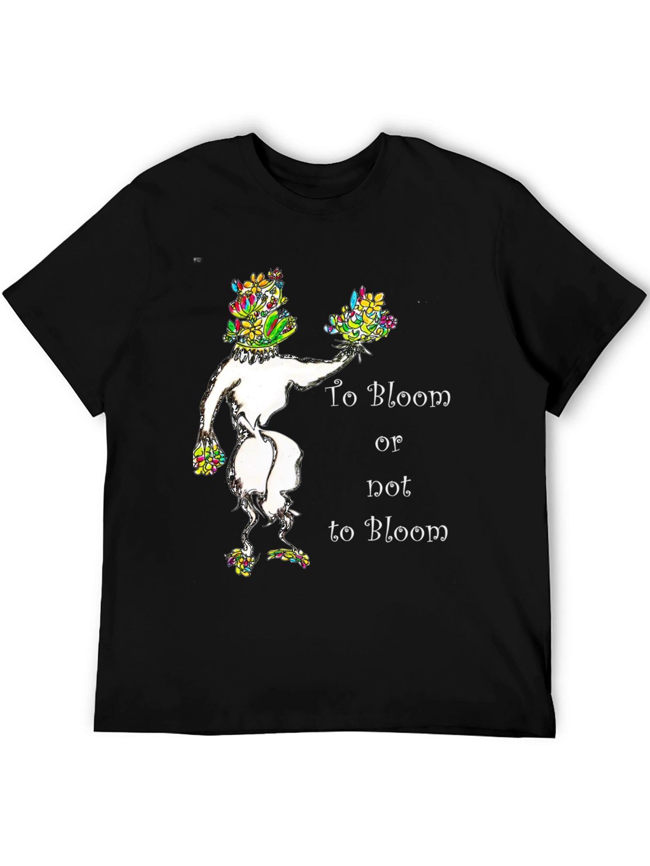Black Floral Bloom T-Shirt: To Bloom or Not to Bloom view 5