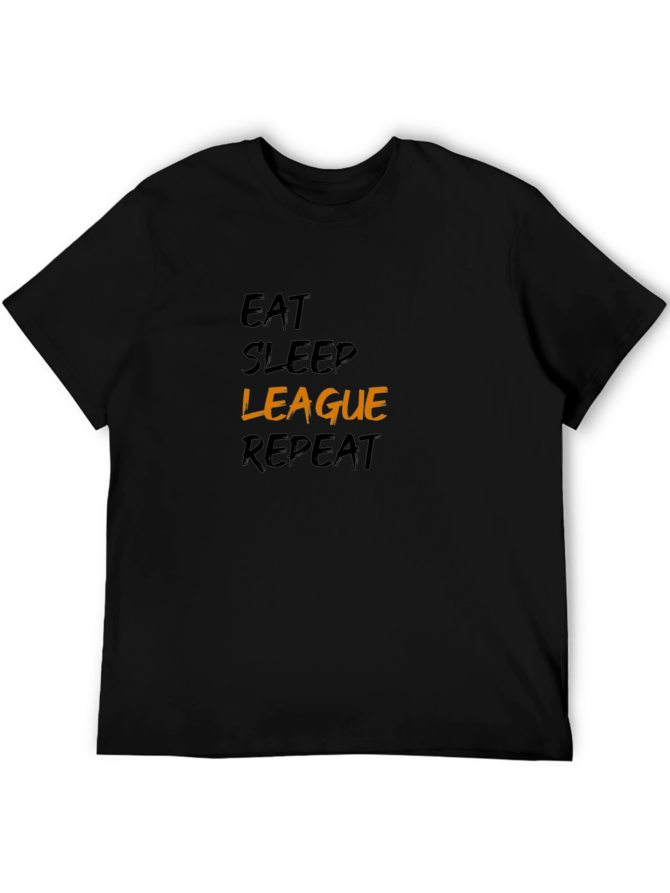 Black Eat Sleep League Repeat Black T-Shirt view 5