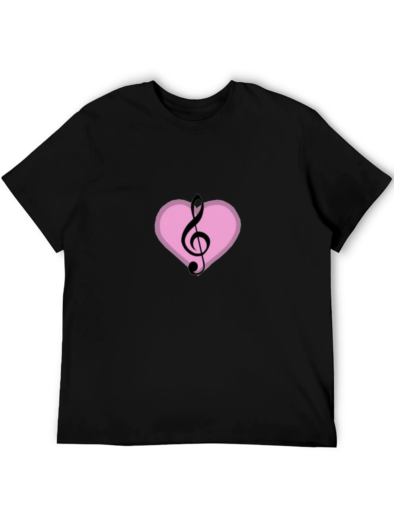 Black Musical Heart T-Shirt - Black Graphic Tee view 5