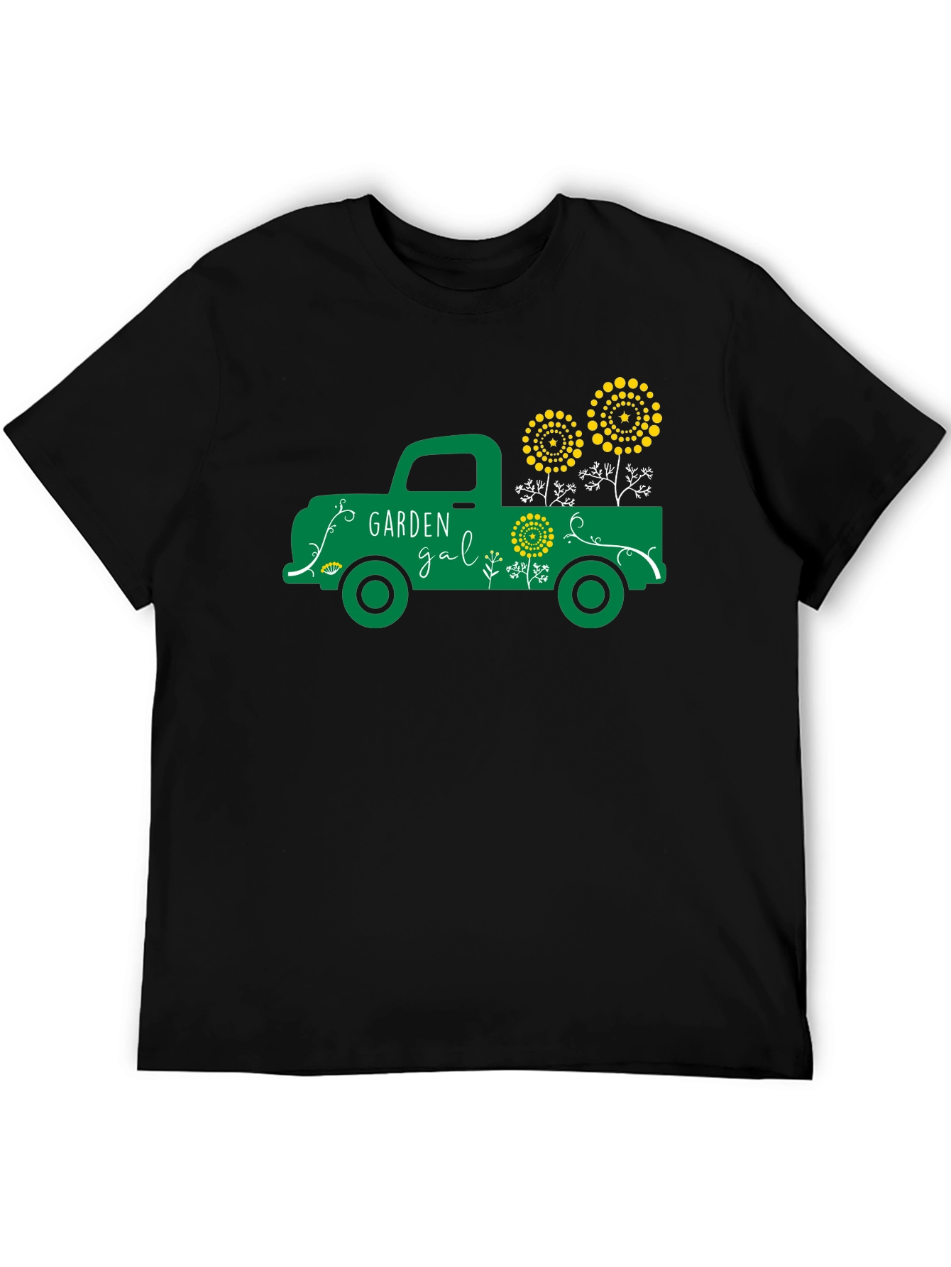 Black Garden Gal Graphic Tee - Vintage Truck Design view 5