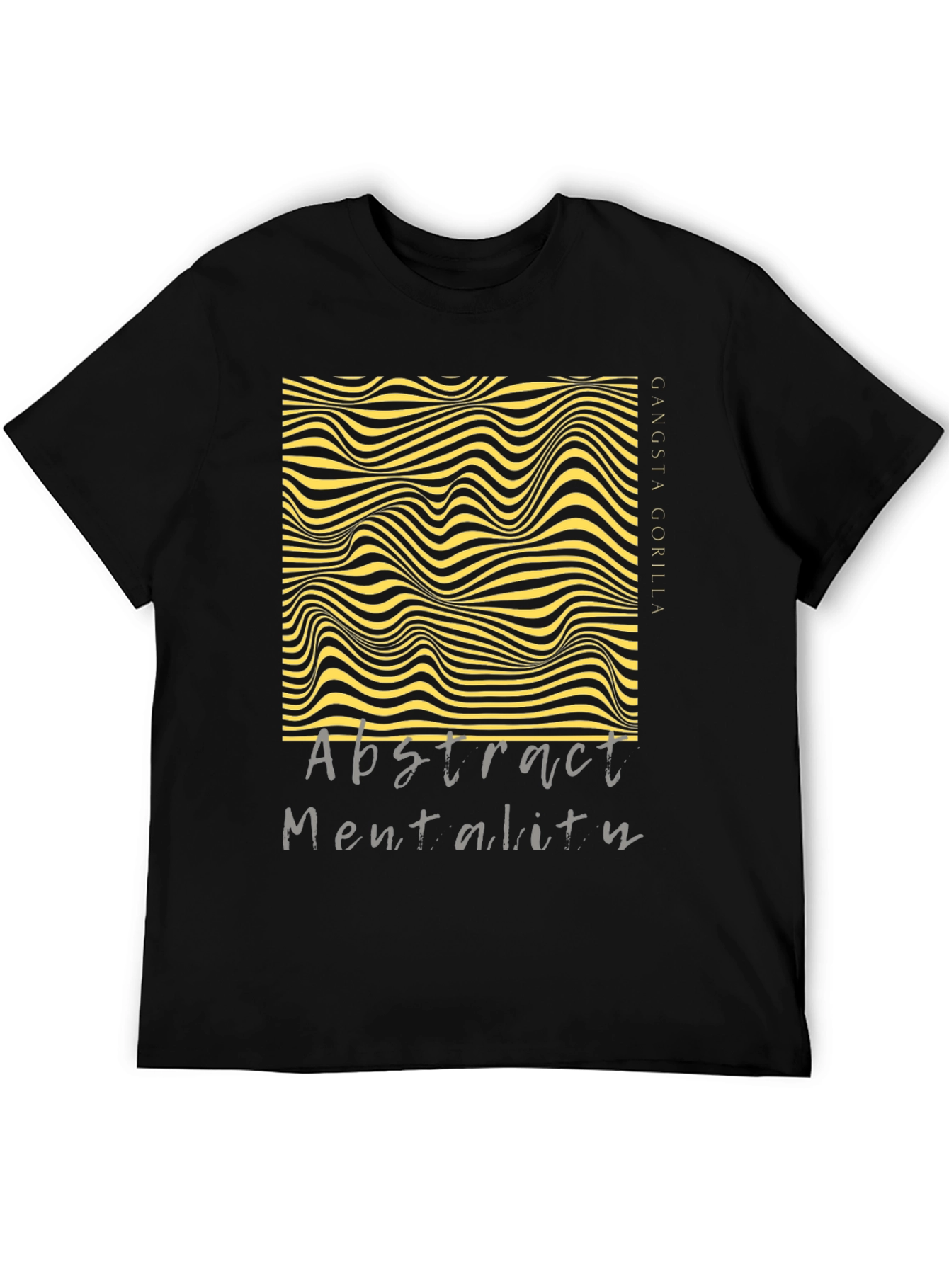 Black Abstract Mentality Graphic Tee - Modern Design view 5