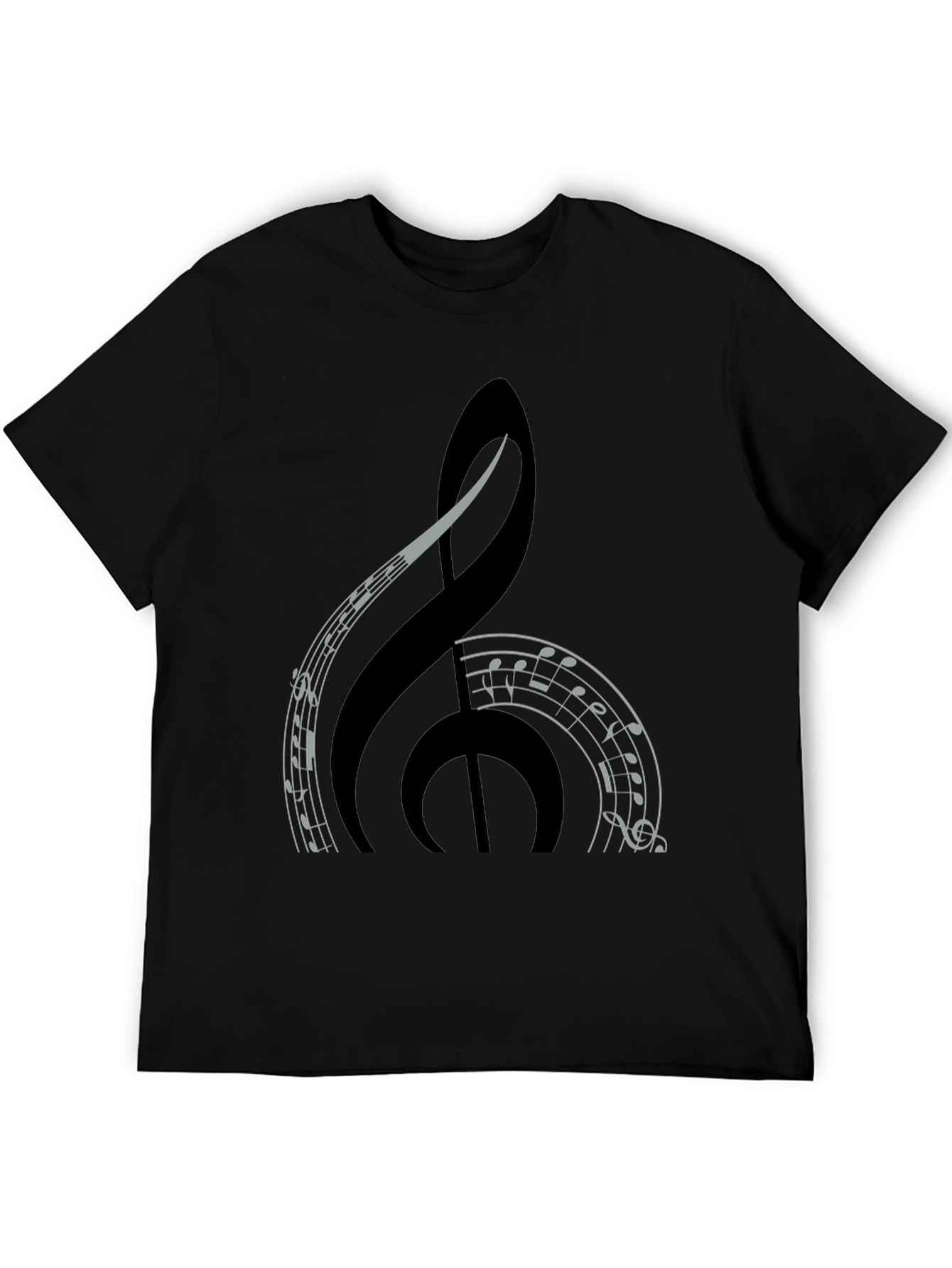 Black Music Treble Clef Graphic Tee - Black view 5
