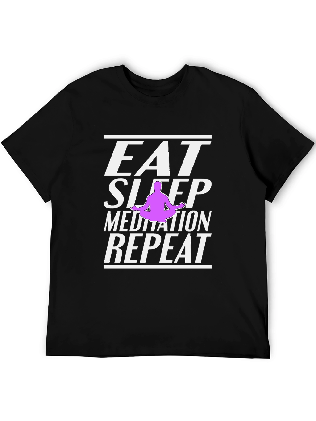 Black Eat Sleep Meditation Repeat Graphic T-Shirt view 5
