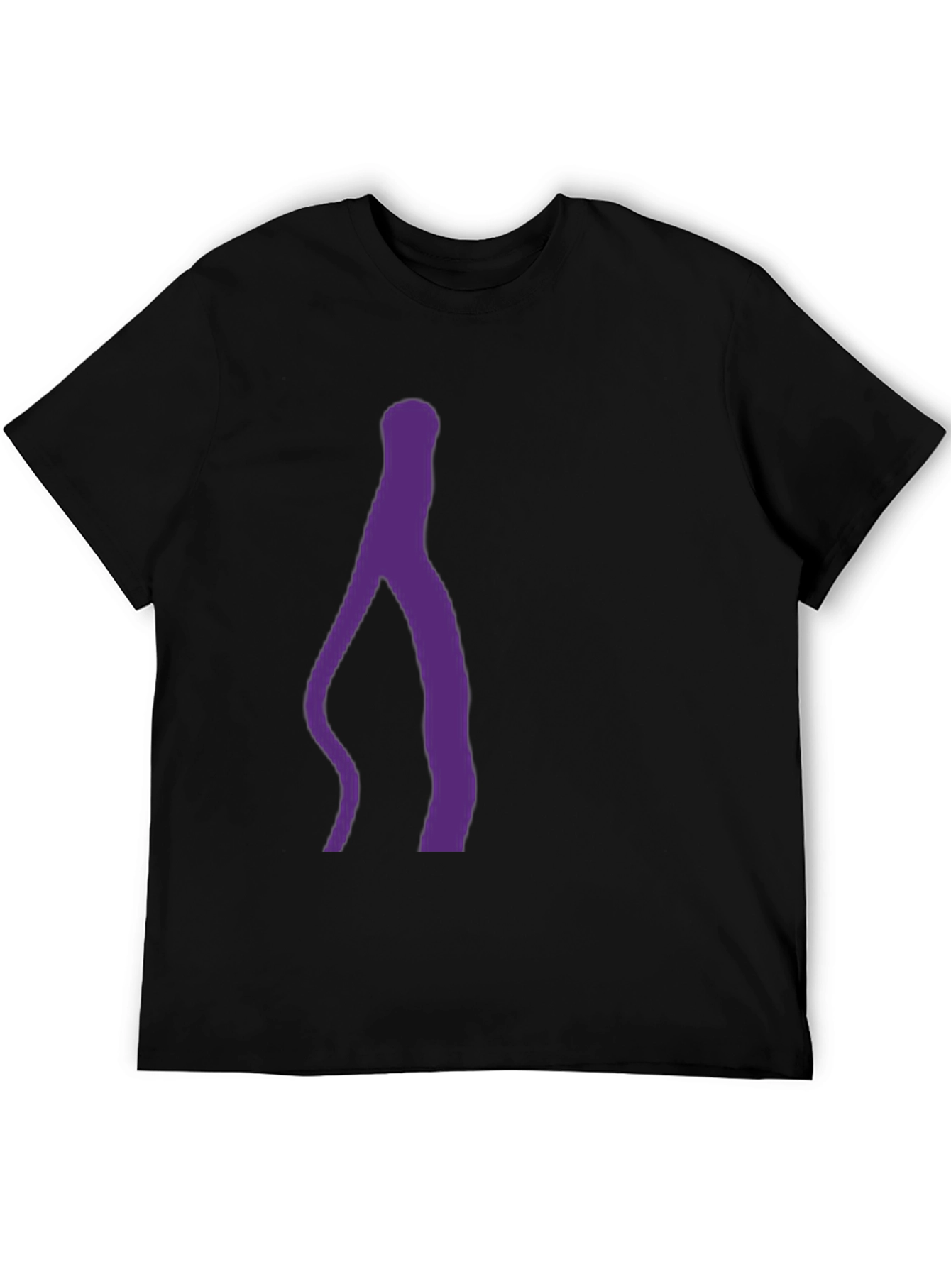 Black Abstract Purple Silhouette Black T-Shirt view 5