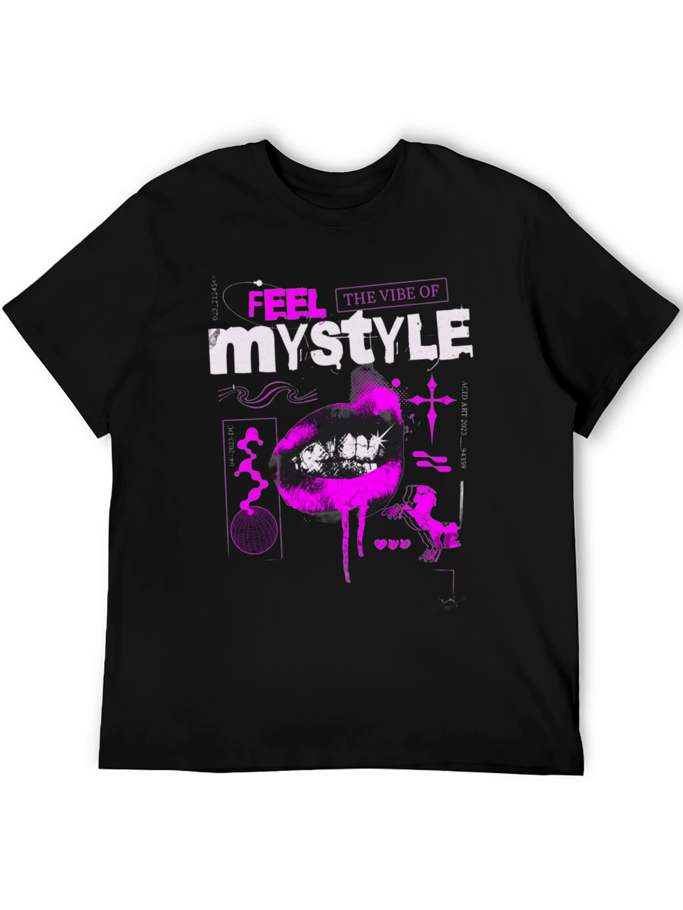 Black Trendy Black T-Shirt with Bold Graphic Print view 5