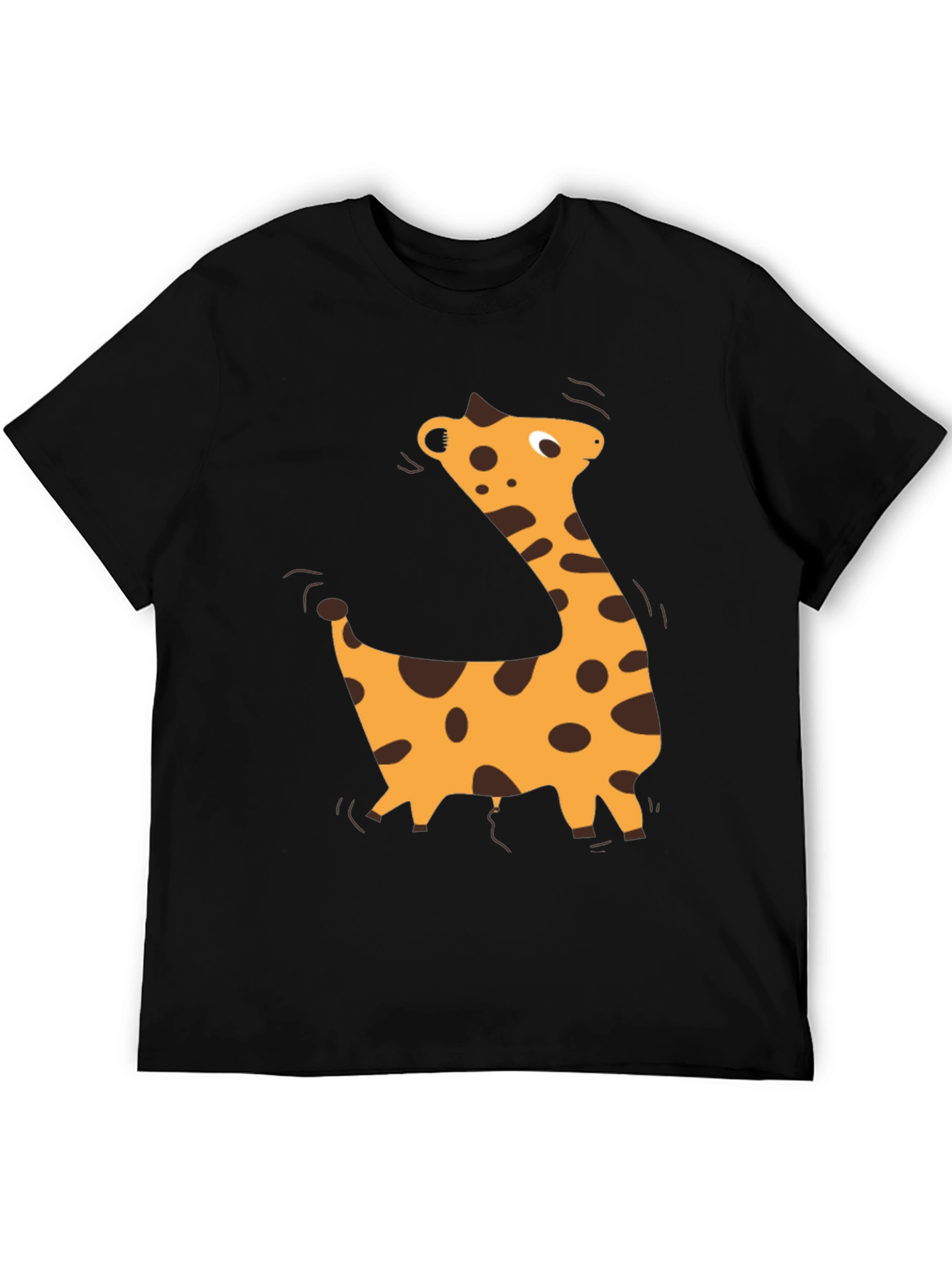 Black Giraffe Graphic Black T-Shirt - Casual Style view 5