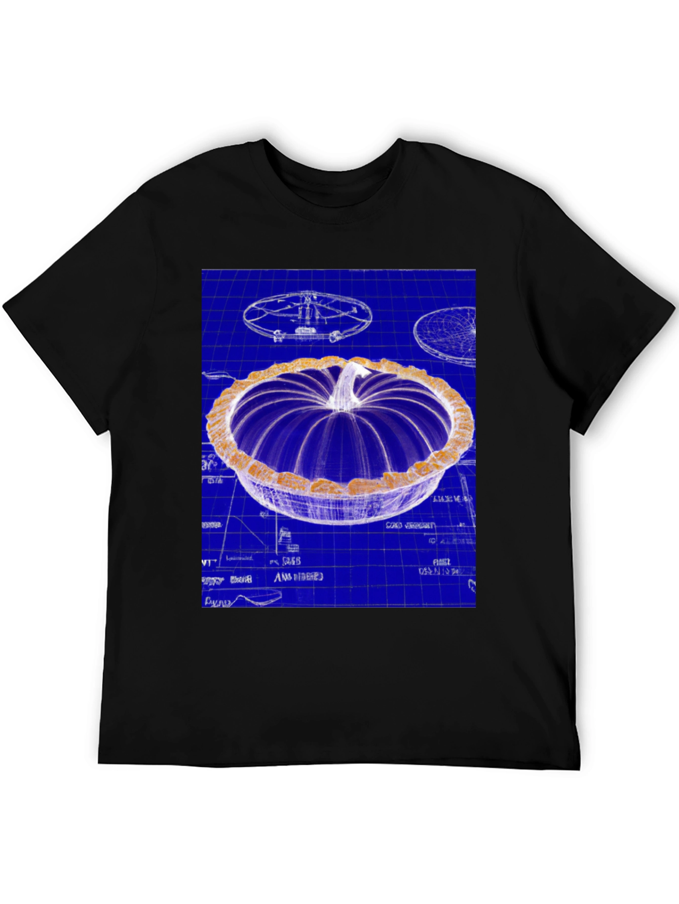 Black Blueprint Pumpkin Pie Graphic Tee view 5