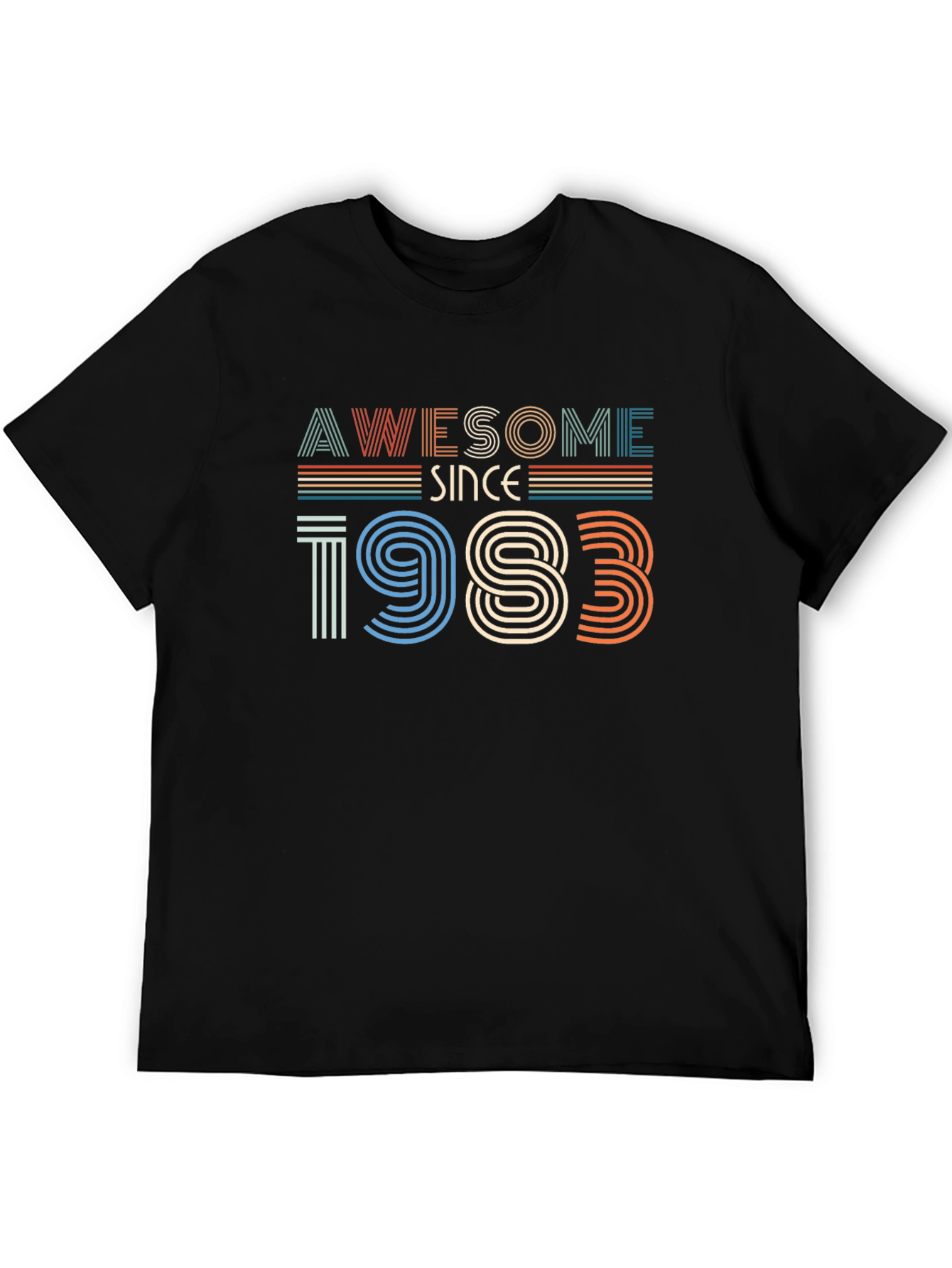 Black Awesome Since 1983 Graphic T-Shirt view 5