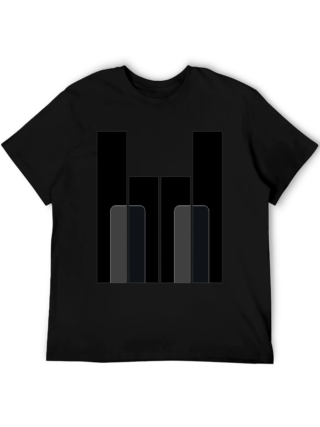 Black Modern Geometric Black Tee view 5