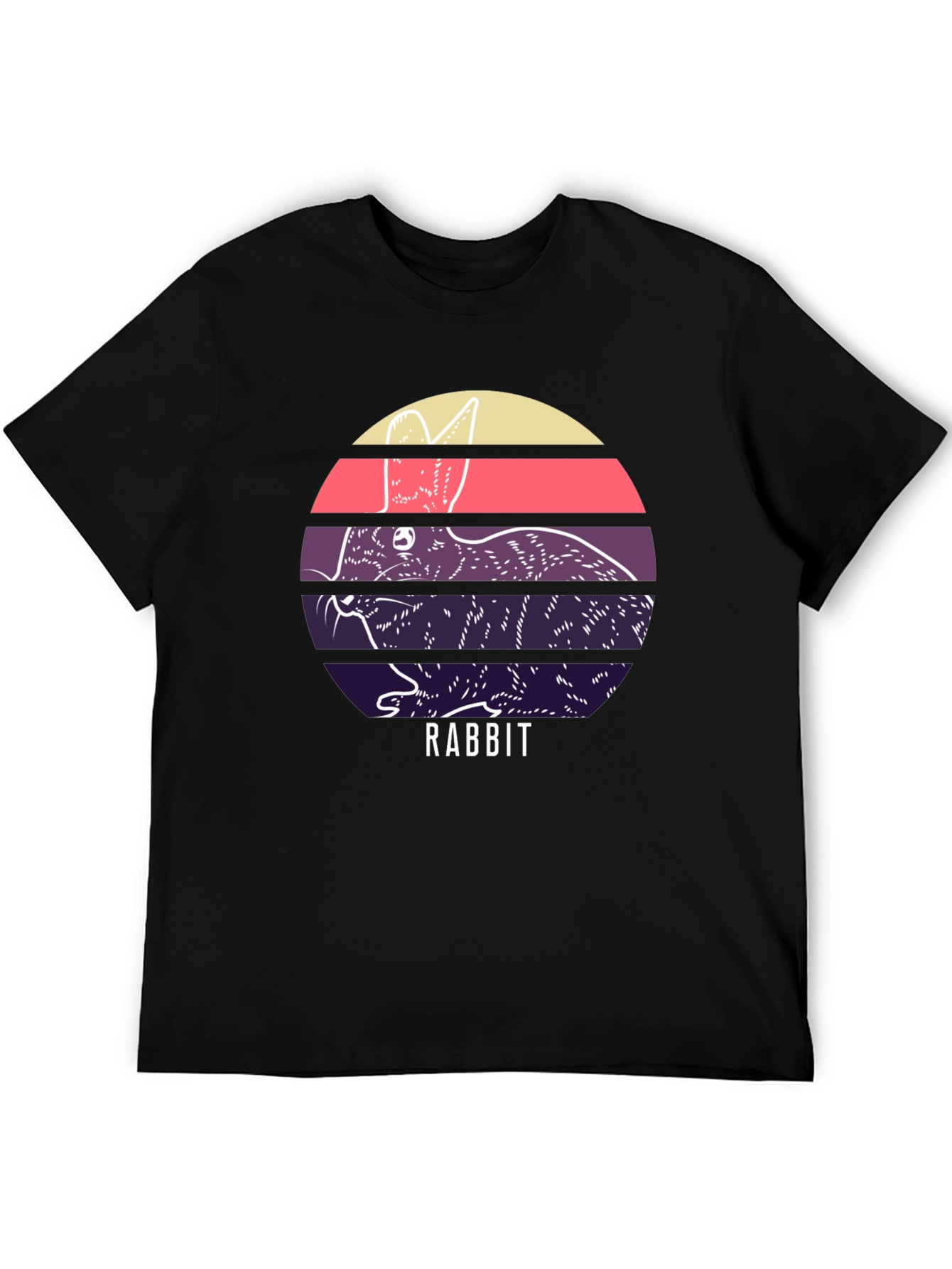 Black Retro Rabbit Graphic T-Shirt - Black view 5