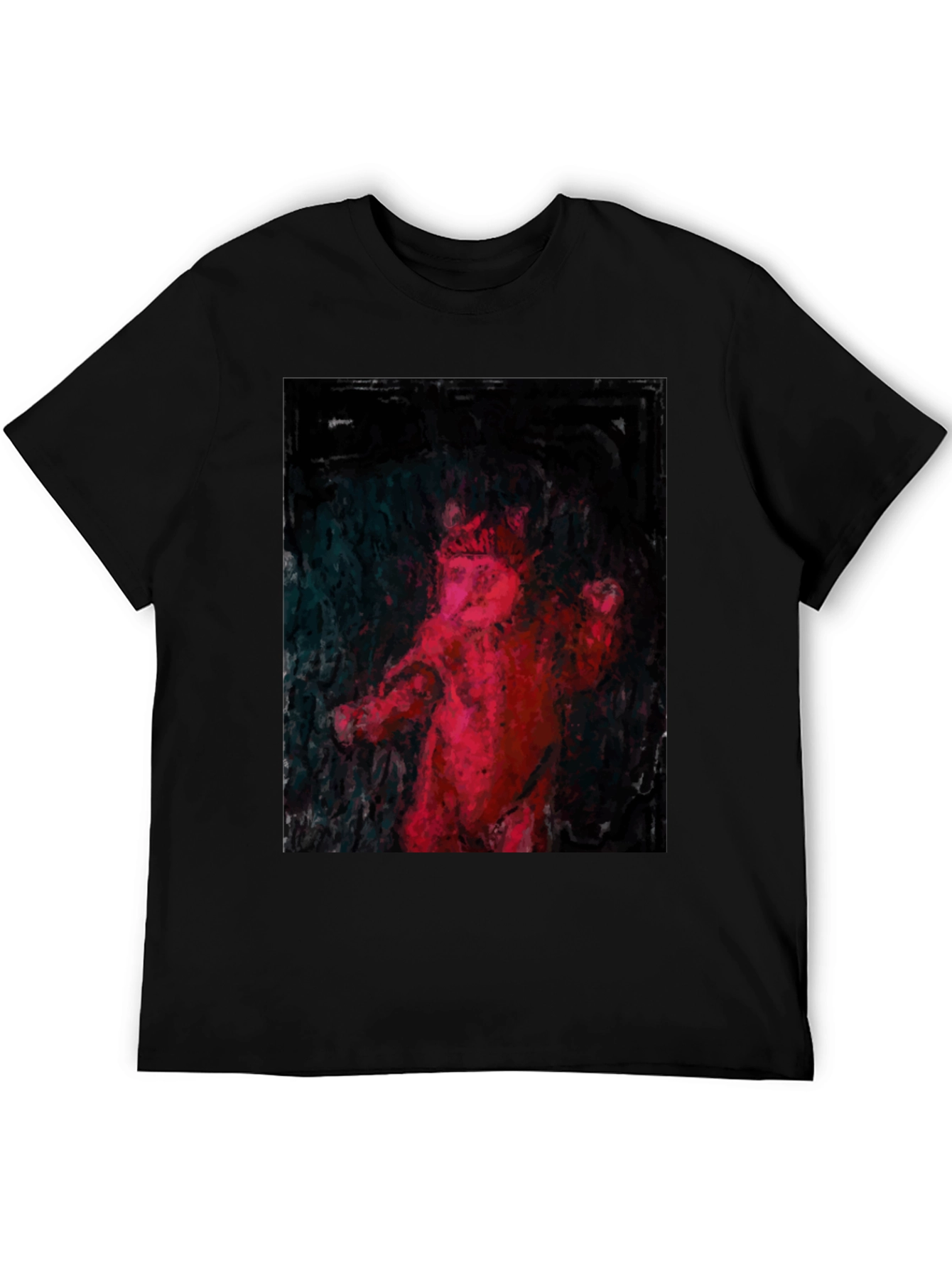 Black Abstract Red Figure Black T-Shirt view 5