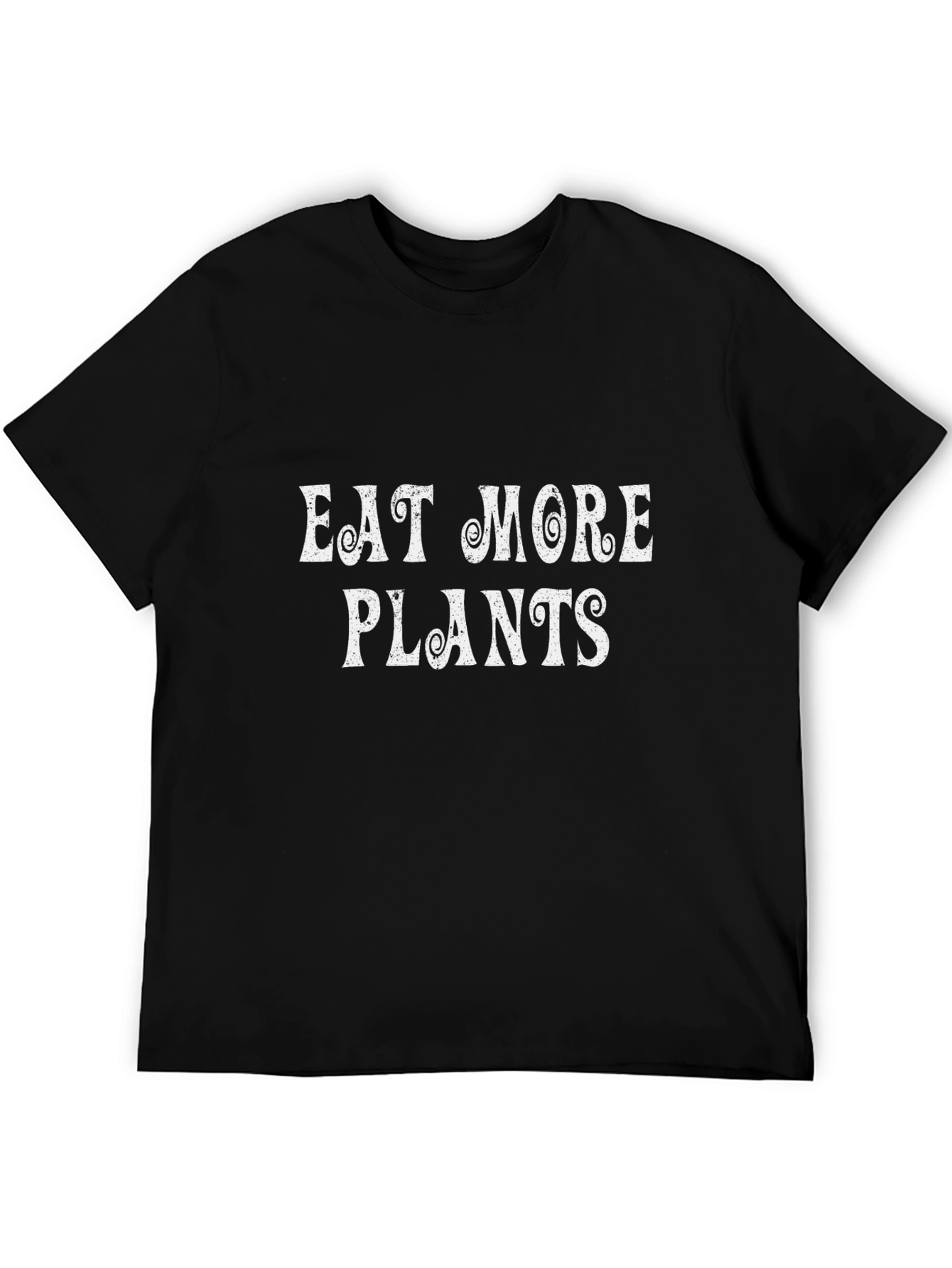 Black Eat More Plants Graphic Tee - Black view 5