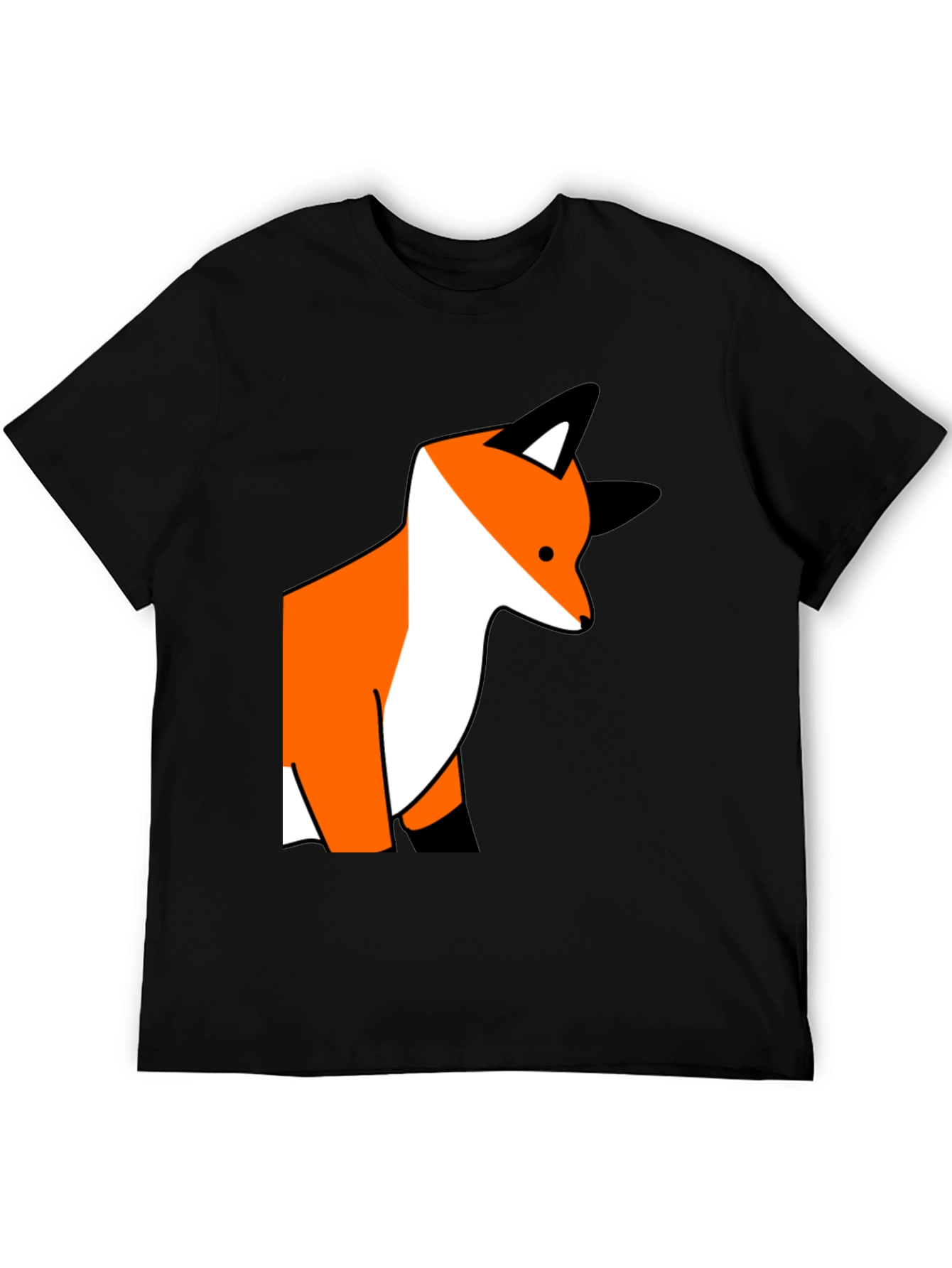 Black Fox Graphic Print Black T-Shirt view 5