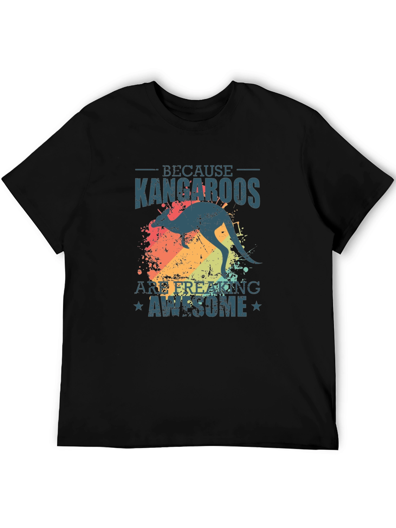 Black Kangaroo Graphic Tee - Because Kangaroos Are Awesome view 5