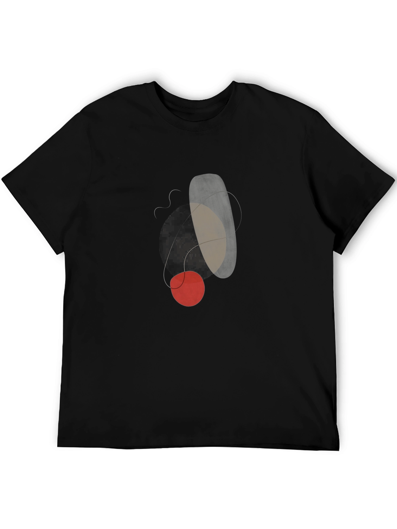 Black Abstract Art Graphic T-Shirt - Modern Casual Tee view 5