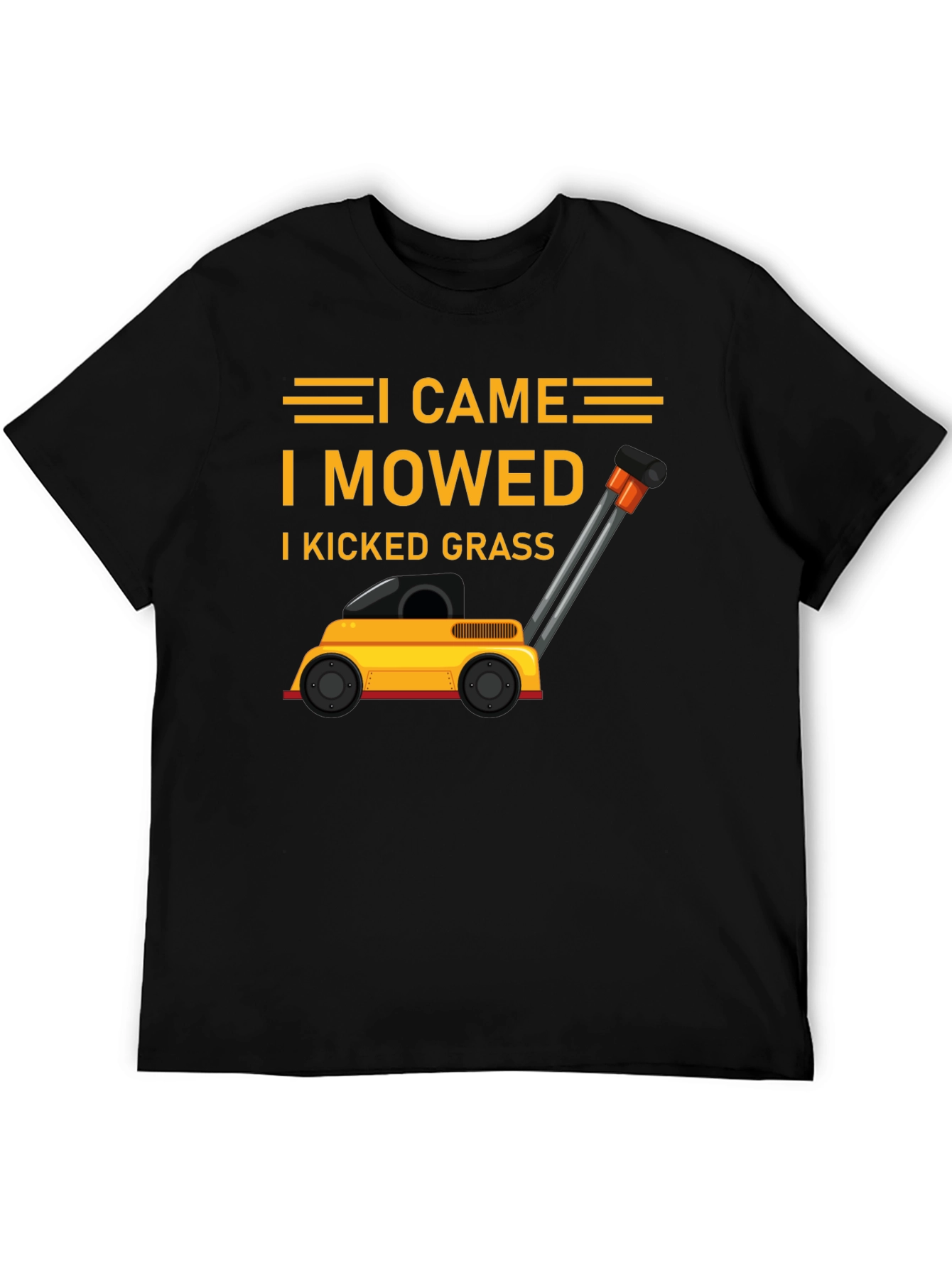 Black I Came I Mowed I Kicked Grass T-Shirt view 5