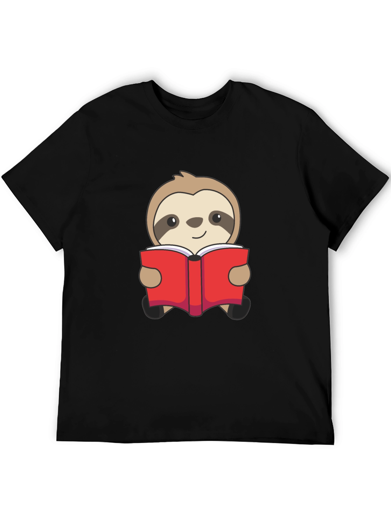Black Sloth Reading Book Graphic T-Shirt - Black view 5