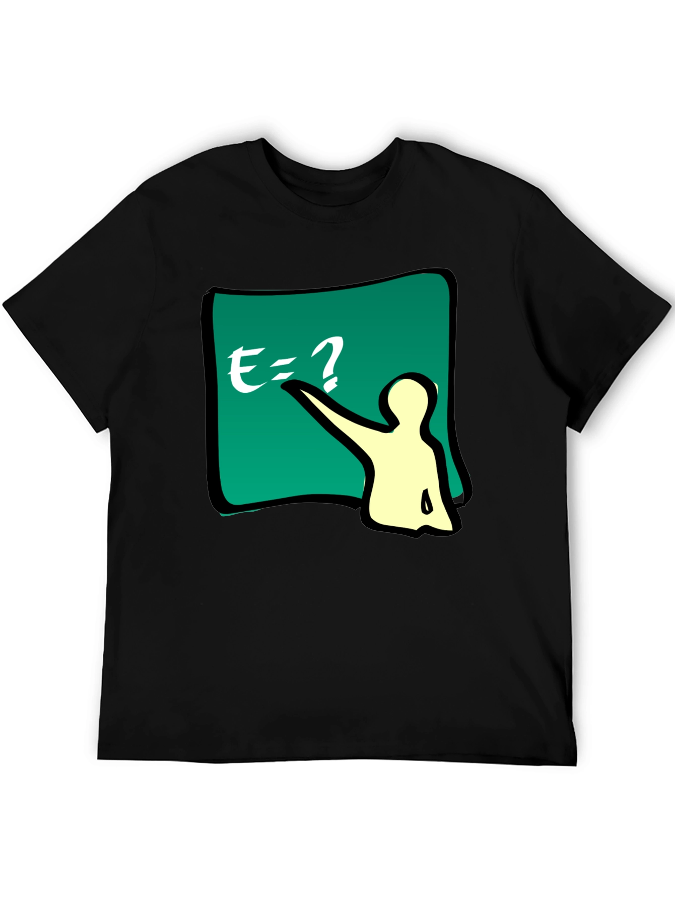 Black Funny E=? Equation T-Shirt - Smart Casual Wear view 5