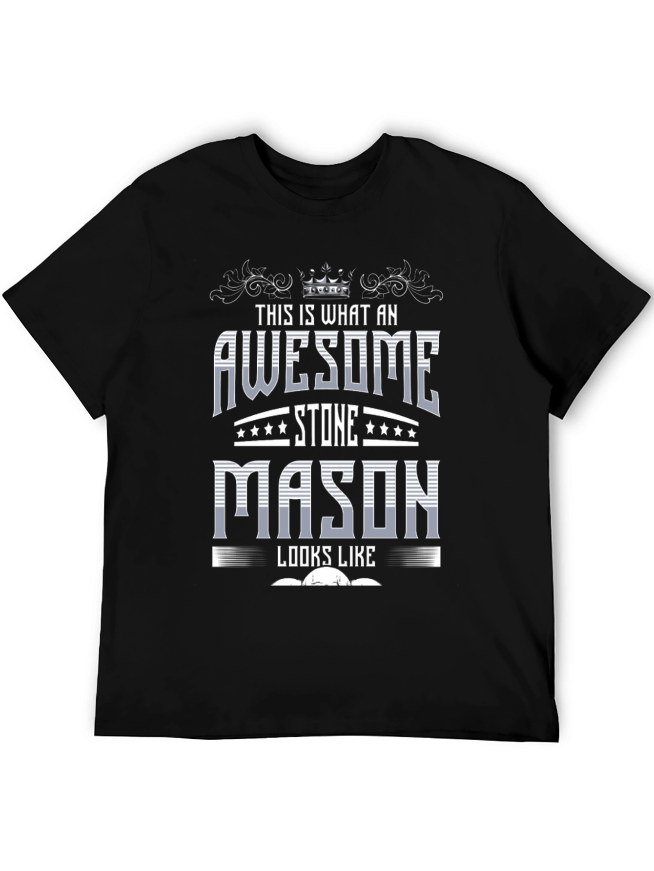 Black Awesome Stone Mason Graphic T-Shirt view 5