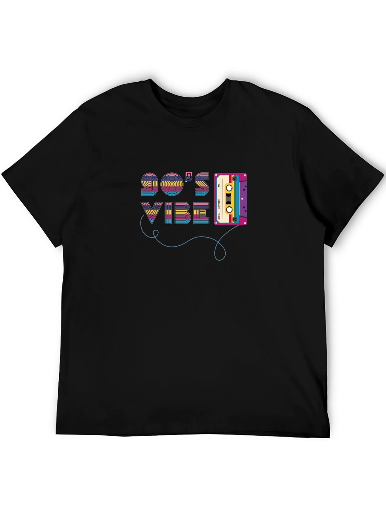 Black 90's Vibe Cassette Tape Graphic T-Shirt view 5