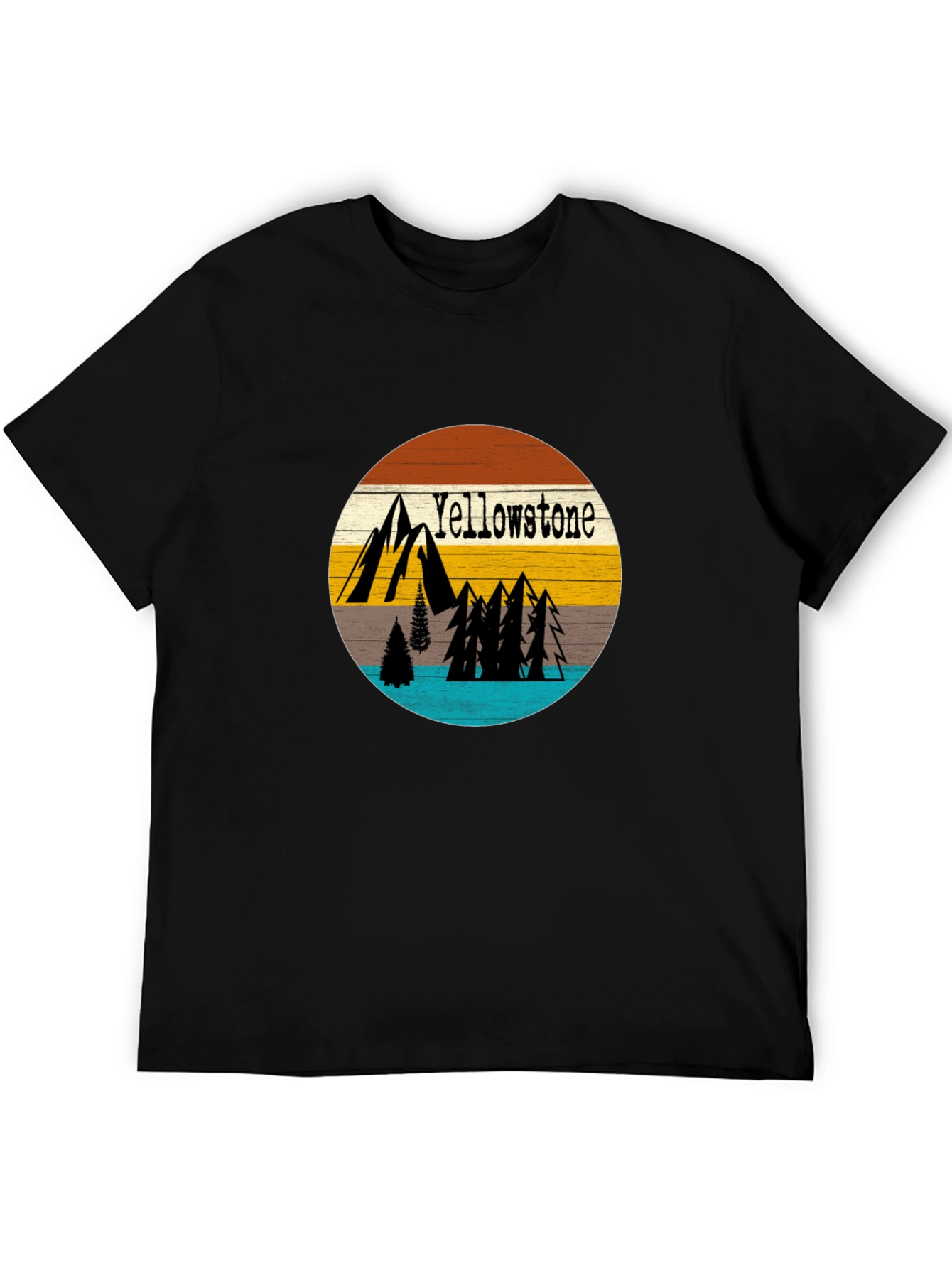 Black Yellowstone Nature Graphic Tee - Mens view 5
